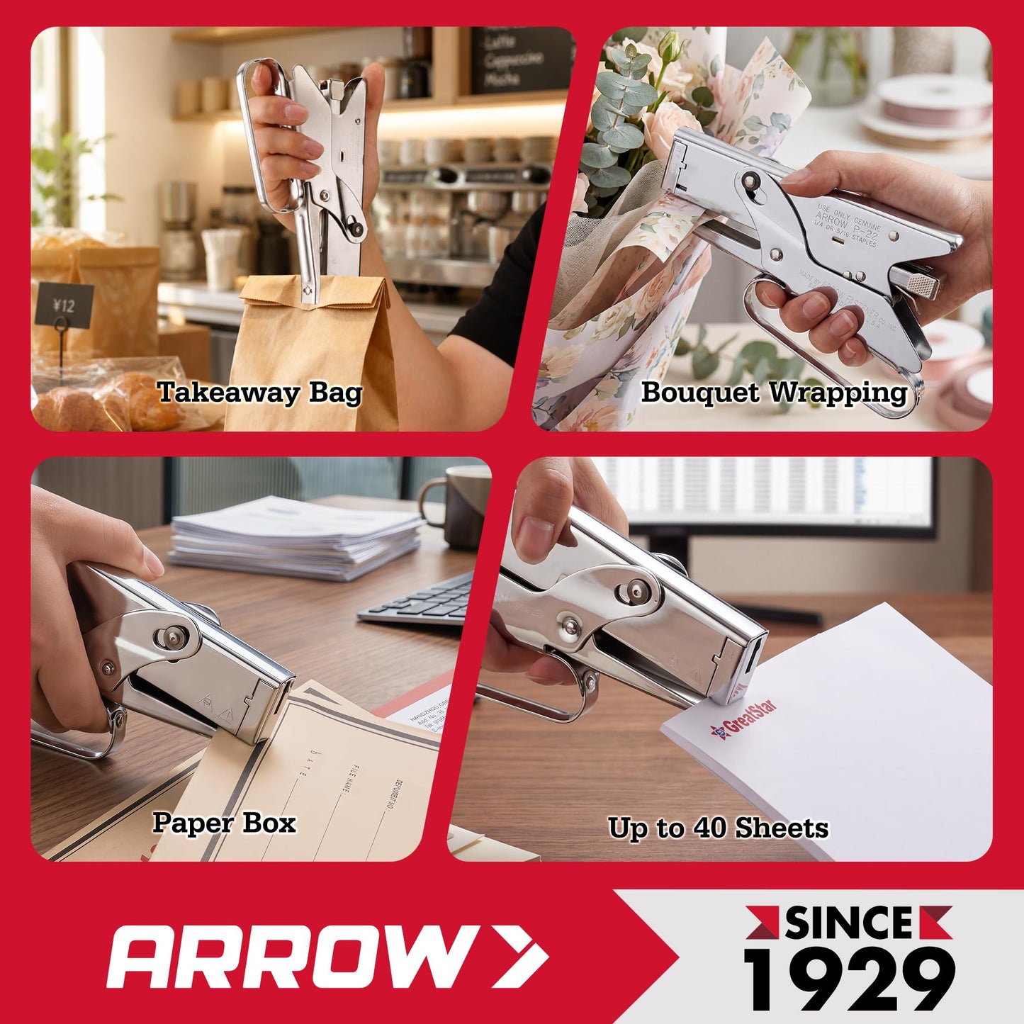 Arrow Fastener P22 Heavy Duty Plier Type Stapler, Medium