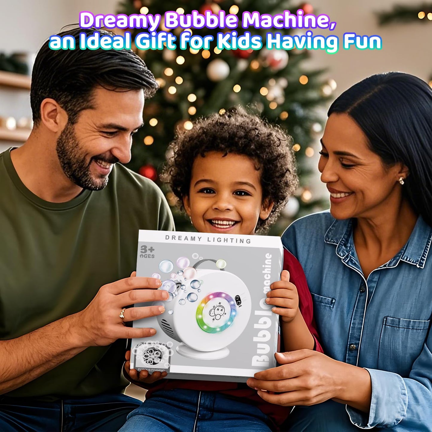 Bubble Machine for Kids Toddlers,Automatic Bubble Blower Rechargeable, 90° 360° Auto Rotatable Portable Bubble Maker Toy for 3 4 5 Year Old, Outdoor Wedding Party Birthday Gifts (White with Light)