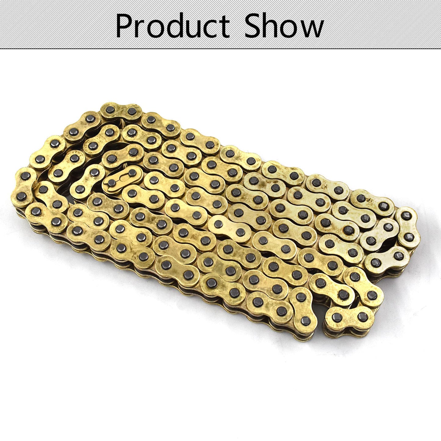 Gold 520 O-Ring Drive Chain 120 Links Replacement for Honda Suzuki 520 X 120 with Masterlink