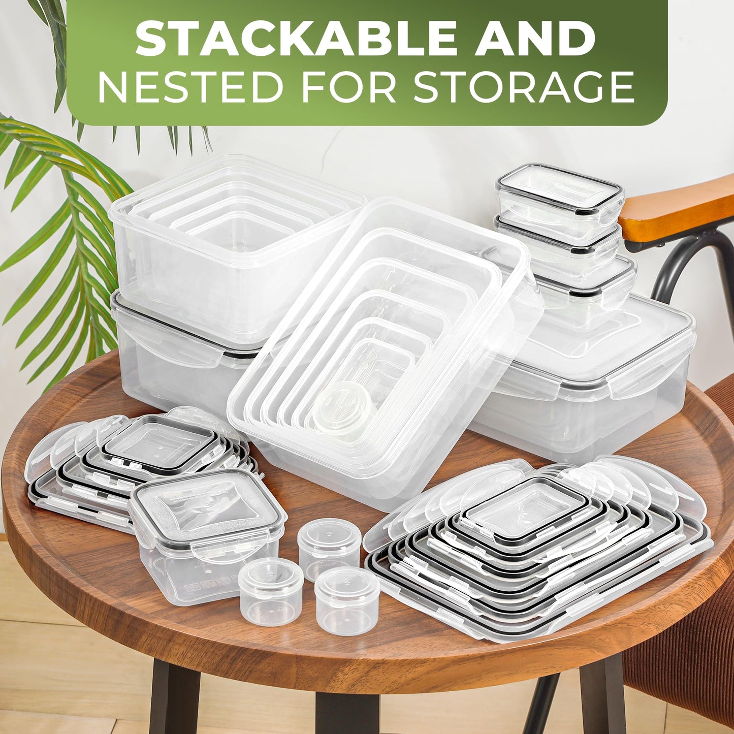 60 PCS Food Storage Containers with Lids Airtight, Plastic Food Container Set, SIKITUT Airtight Storage Containers for Home, Kitchen, Leak Proof, BPA-Free (30 PACK)