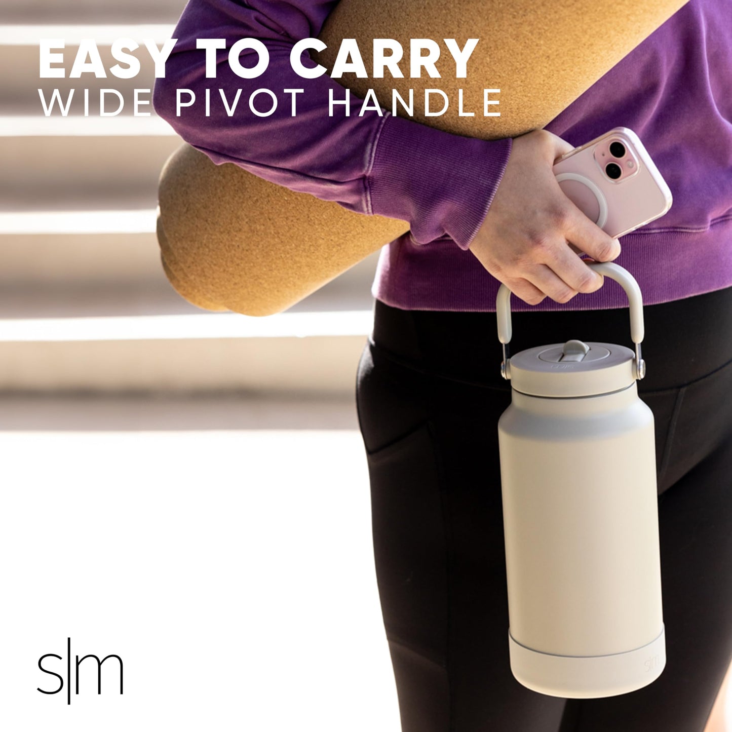 Simple Modern Trek Pivot | Half Gallon Water Bottle Jug with Handle & Boot | Interchangeable Straw & Chug Lids | Large Insulated Stainless Steel | Sports Camping Outdoors | 64oz, Forest