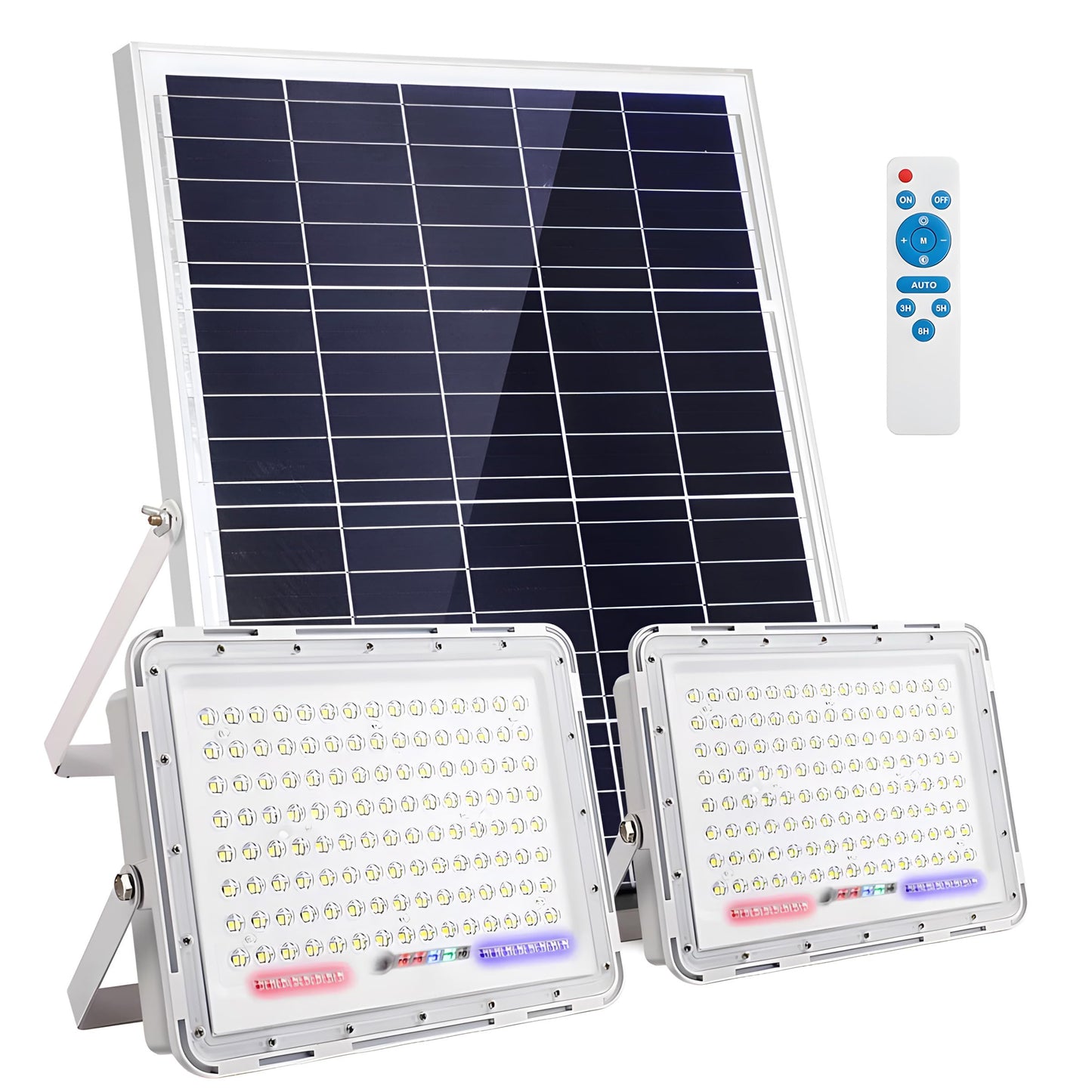 100W-500W One for Two 6000K Solar High Bright Flood Light Outdoor Remote, IP67 Waterproof Solar Power Auto On/Off, Wide Range, Dusk to Dawn Yard, Gazebo, Shed, Barn, Porch, Patio, Garage (200W)