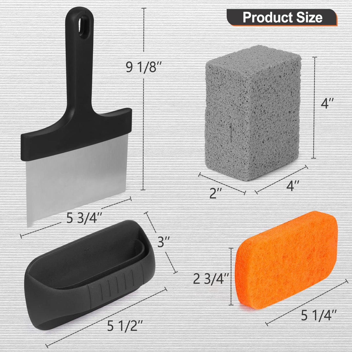 SHINESTAR 26 Piece Griddle Cleaning Kit for Blackstone | Complete Flat Top Grill Cleaner Kit with Scraper, Cleaning Brick, Scouring Pads