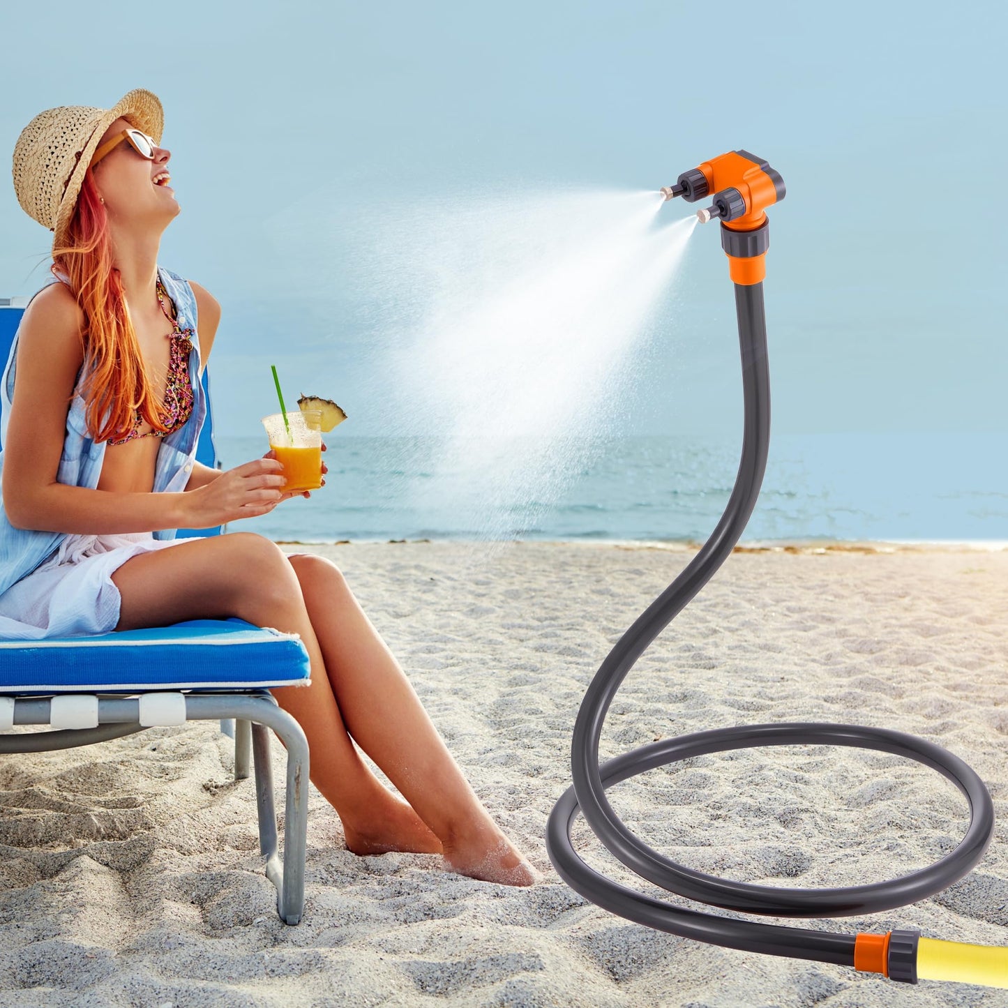 Misters for Outside Patio, Flexible Standing Mister, Portable Misting System for Cooling Outdoor, Water Mister for Garden, Backyard, Mist Playing, Patio Cooling