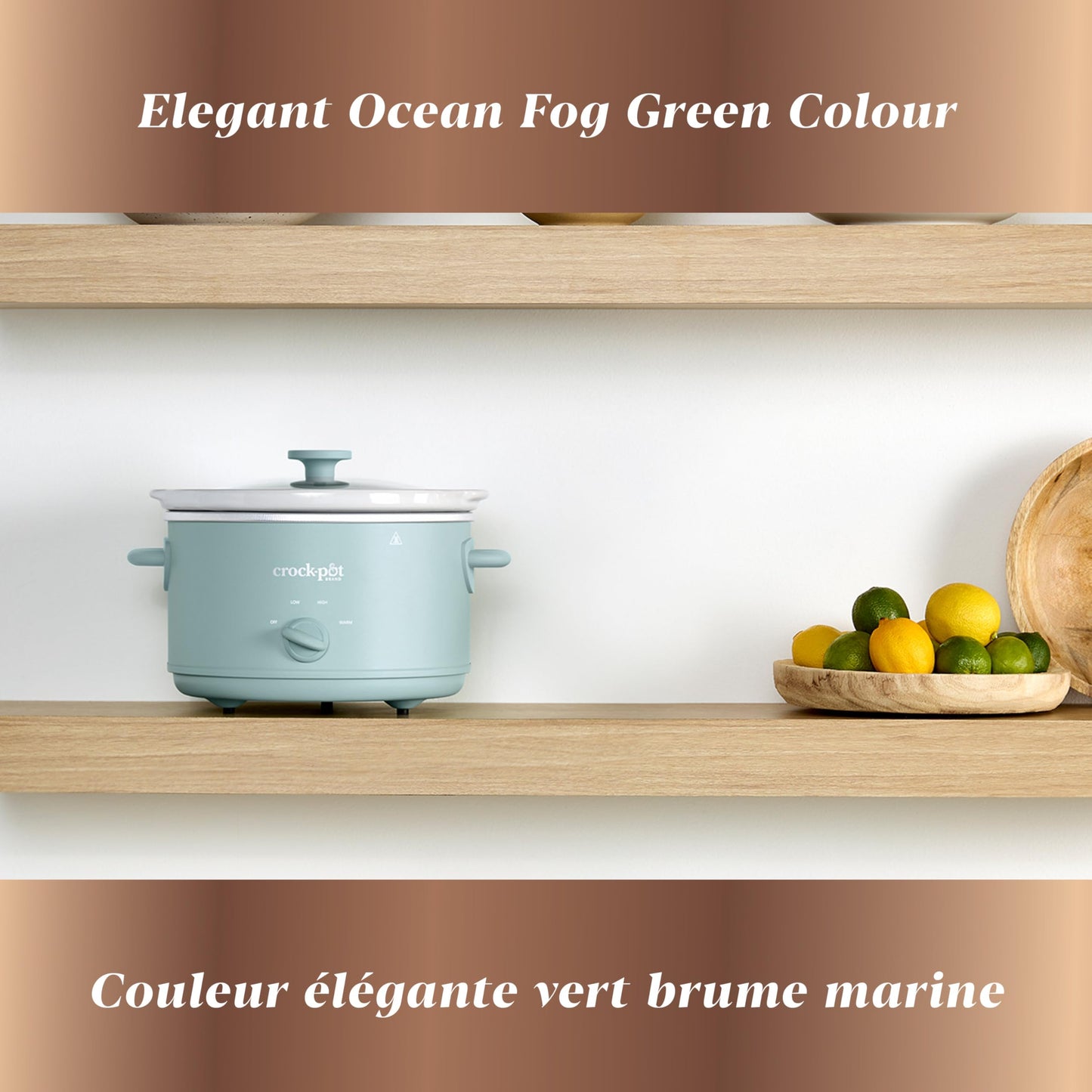 Crock-Pot Design Series 4.5-Quart Manual Slow Cooker, Ocean Fog Green