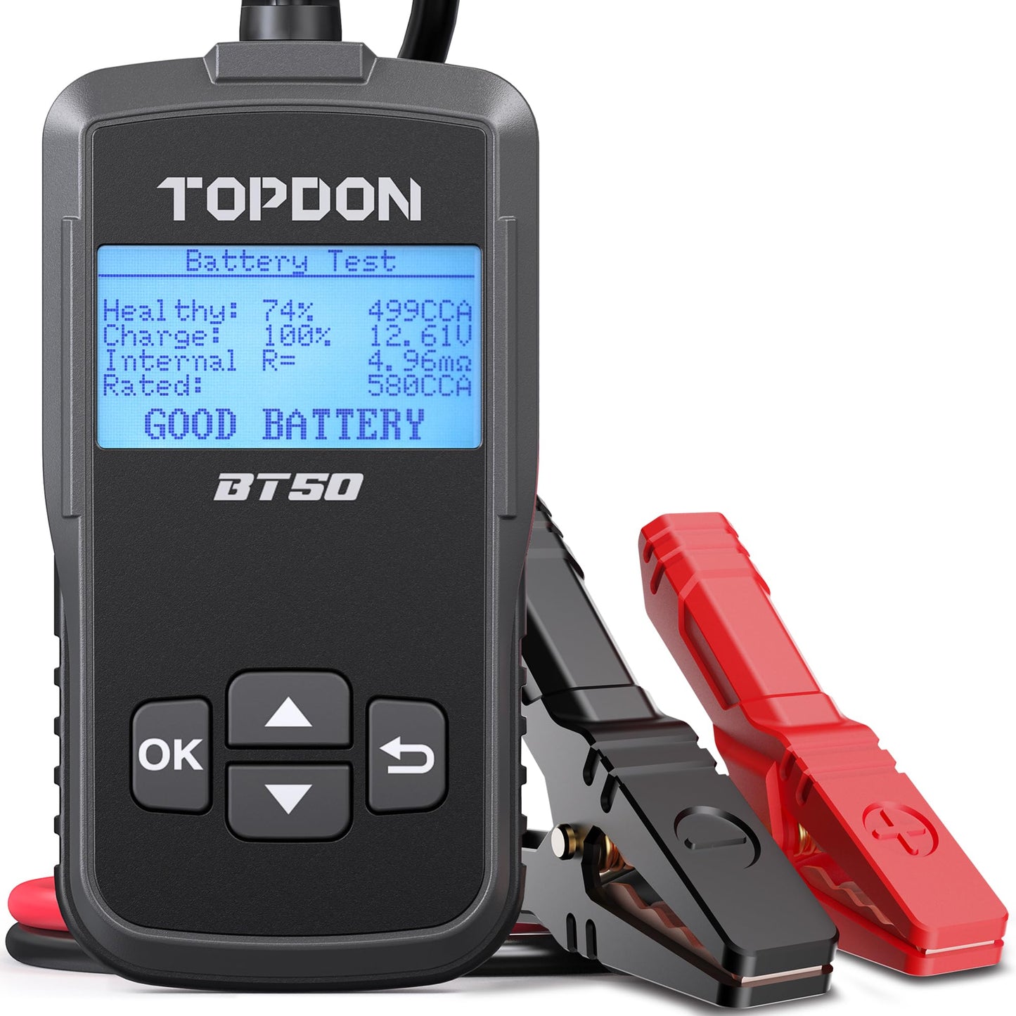 Battery Tester TOPDON BT50, 12V Car Battery Load Tester Cranking and Charging System Test Scan Tool Automotive 100-2000 CCA Digital Battery Alternator Analyzer