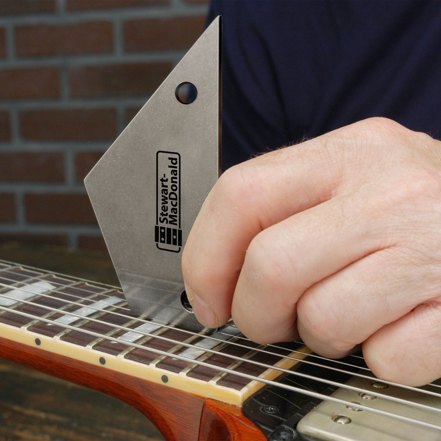StewMac Fret Rocker - The Original Stainless Steel 4-in-1 Mini Straightedge Luthier Tool, Precision-Machined for Accuracy, Locate High Frets Fast