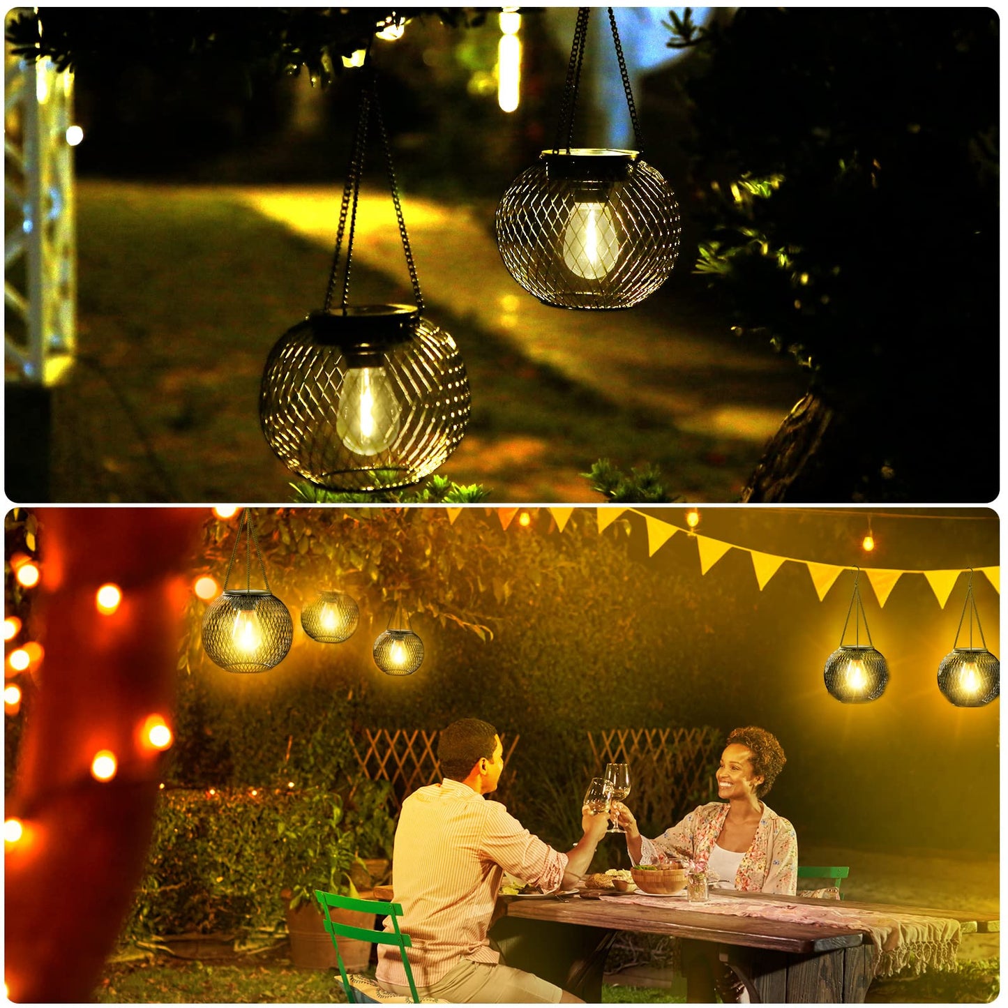 Solar Lantern Outdoor, KagoLing Upgraded Hanging Solar Lights Outdoor Garden Christmas Decorations Decorative Lighting Solar Powered Waterproof Tree Lantern for Garden Yard Patio Pathway, 4 Pack