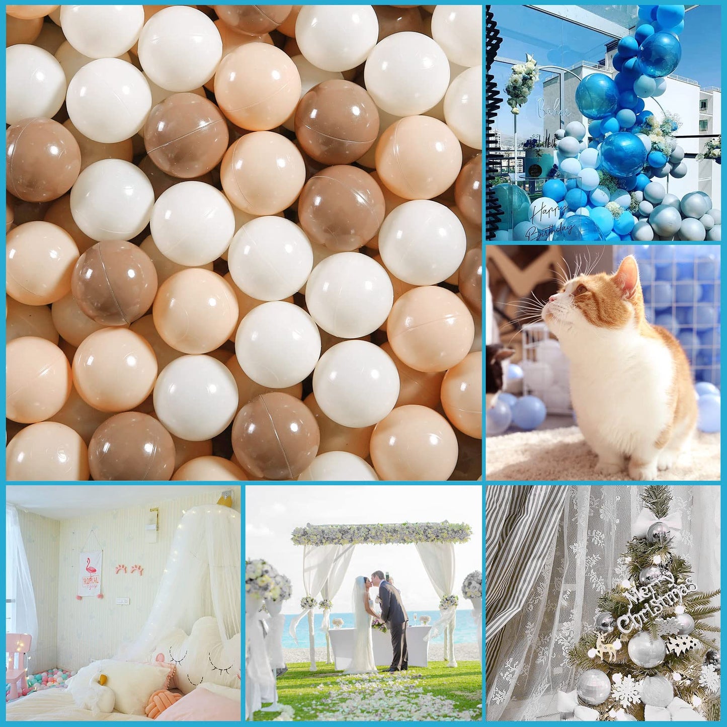 GOGOSO Ball Pit Balls Plastic PlayBalls for Toddlers Kids Playpen BPA Phthalate Free Crush Proof Birthday Decor,2.4inch 80pcs Brown Beige