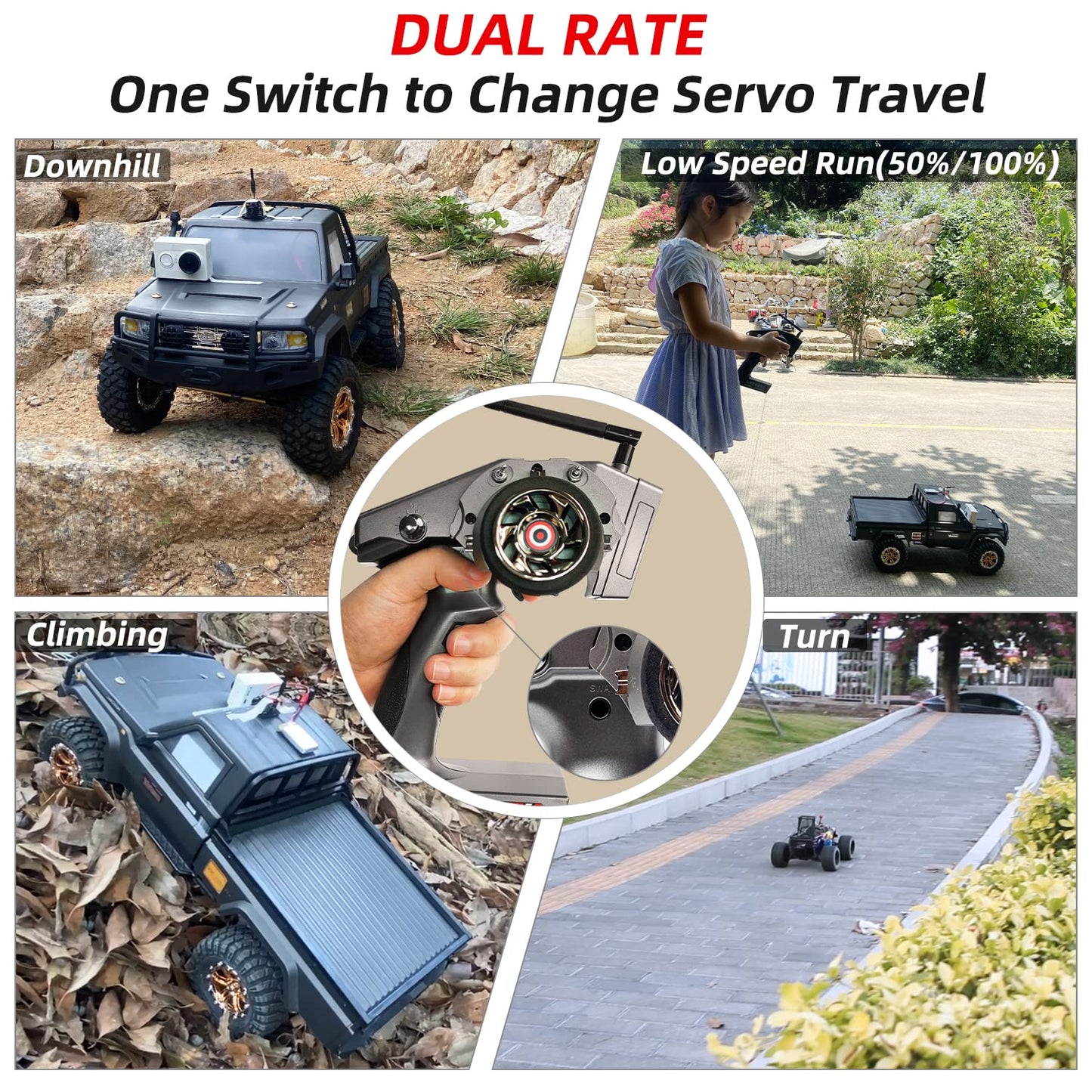 Radiolink RC6GS V3 7 Channels 2.4Ghz RC Transmitter and Receiver R7FG, Gyro Voltage Telemetry Waterproof RX, 30 Models Storage Surface Radio Remote Controller for RC Crawler, Boat, Drifting Car