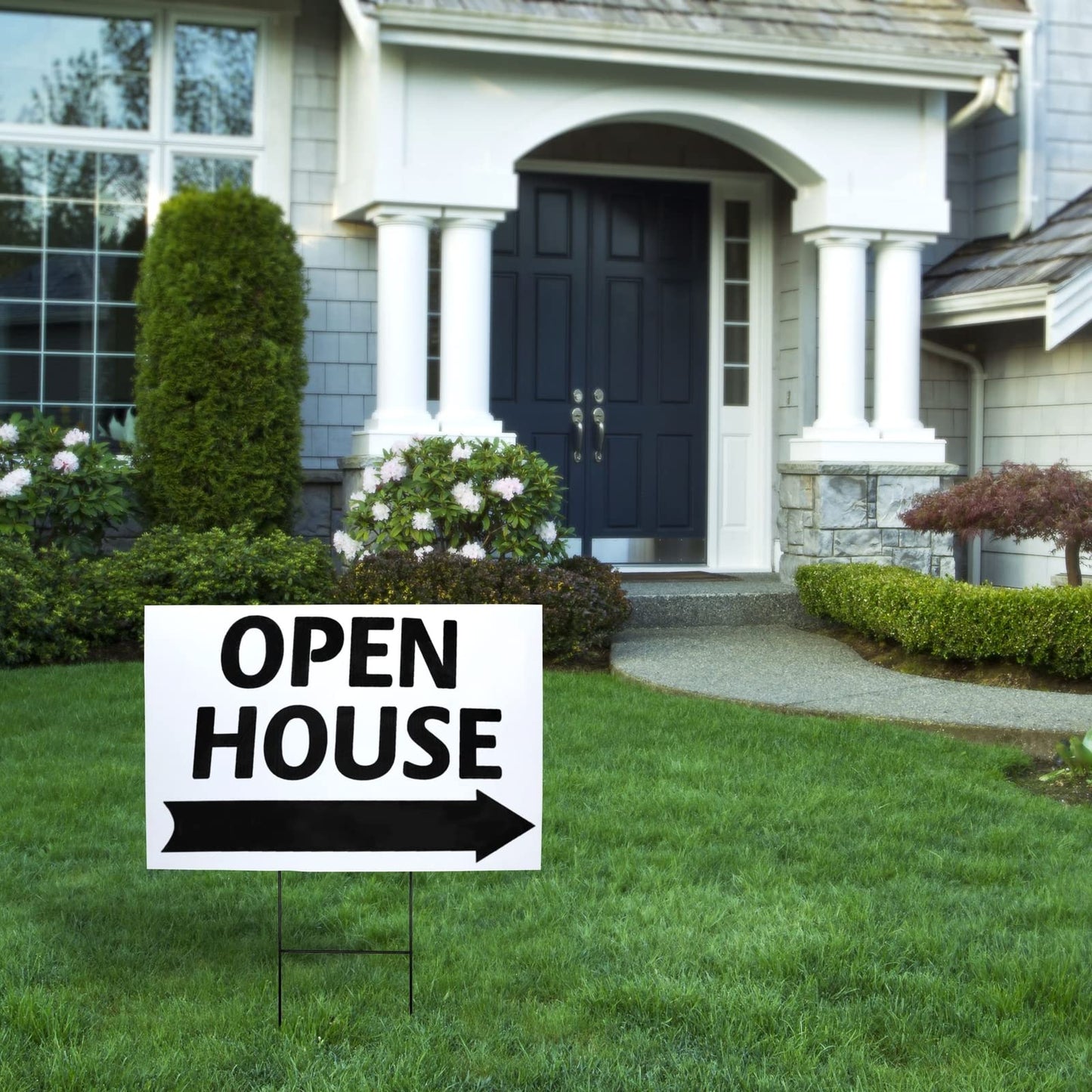 8-Pack Corrugated Plastic Yard Signs with Stakes 24x36 for Outdoor, Garage Sale Supplies, Estate Sale, Open House, Birthday, Moving, Lawn, 4mm Thick, White Blank Surface