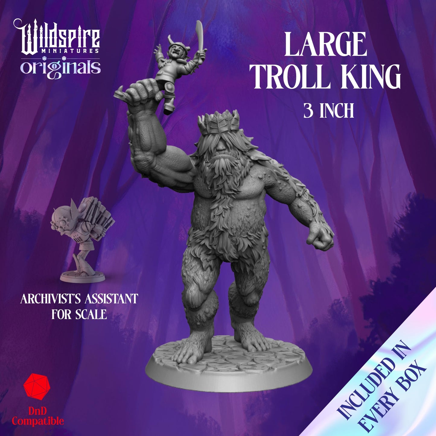 Wildspire Heroes, Animal Companions & Troll King for DND Miniatures Bulk 28mm DND Minis Dungeons and Dragons D&D Miniatures Dungeons and Dragons Unpainted Figures for Tabletop