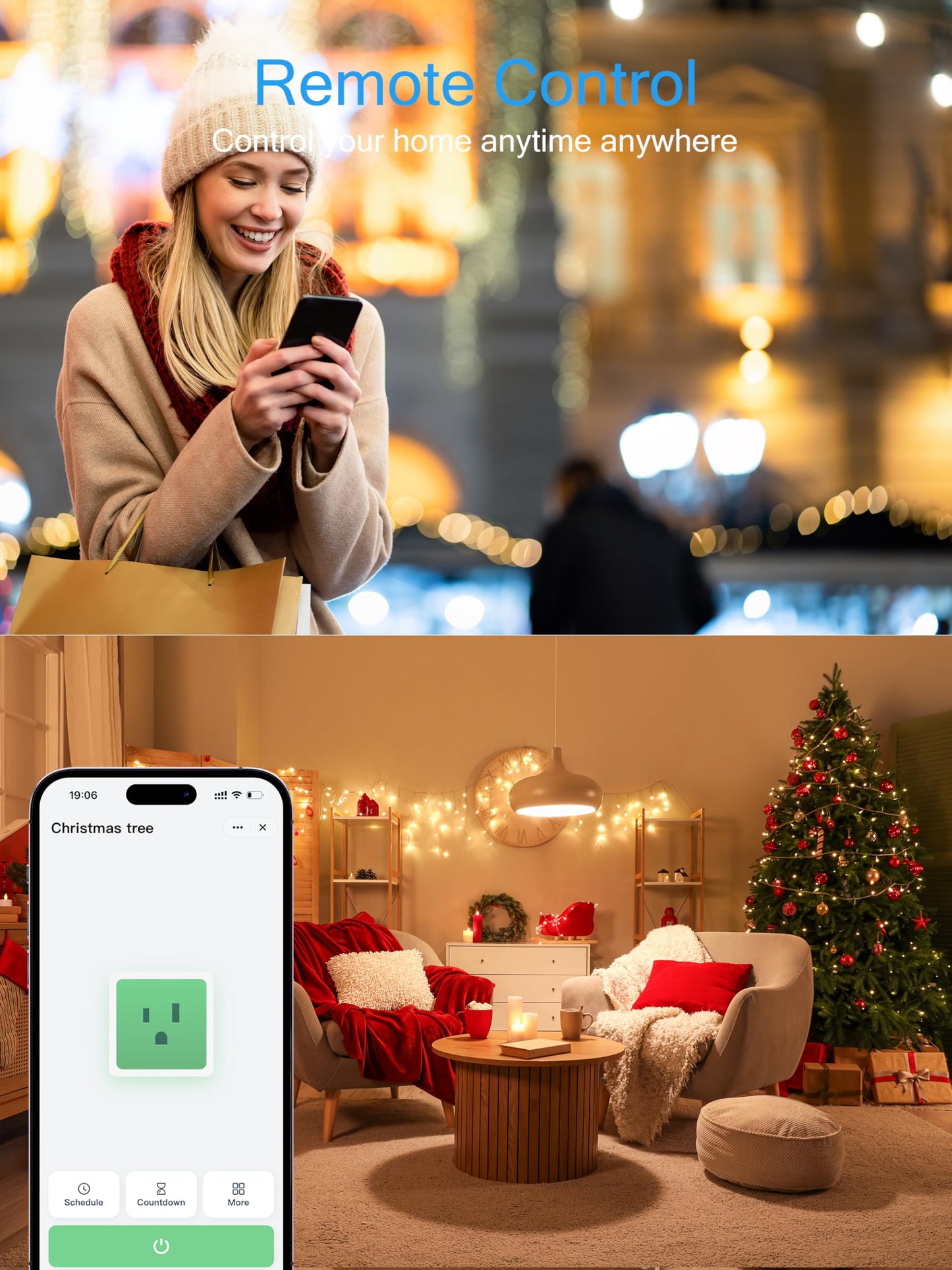 EIGHTREE Smart Plug Alexa, Smart Outlet, Works with Alexa, Google Home and SmartThings, WiFi Smart Plugs with APP Remote Control and Timer Function, 2.4GHz Wi-Fi Only, Prise Intelligente, 4Packs