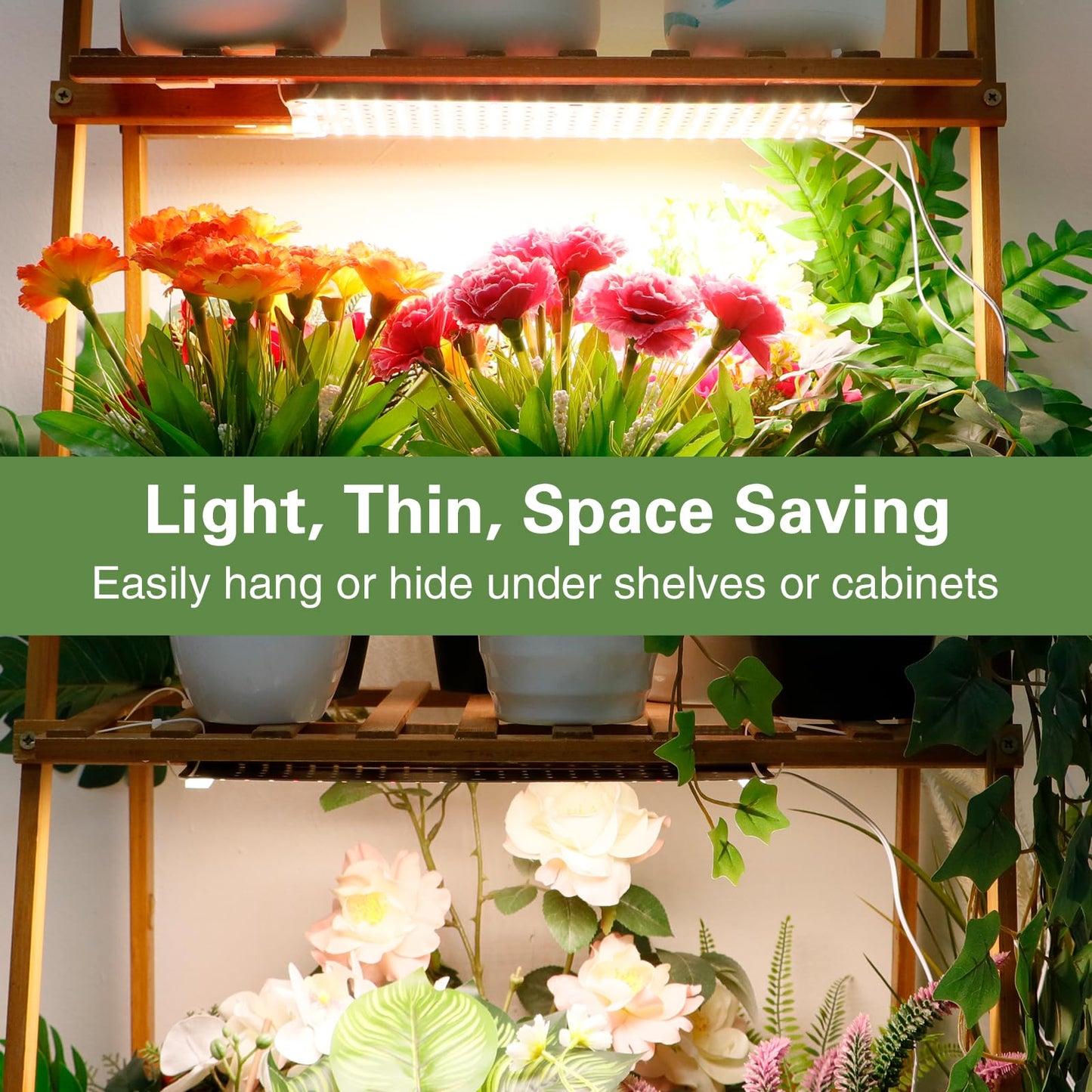 LPMZMBL 60W Ultra-Thin Panel Full Spectrum Grow Lights, 1152 LEDs Growing Light for Indoor Plants with Daisy Chain Function, Grow Lights for Seed Starting with 4/8/12H Auto On/Off Timer (6pcs)