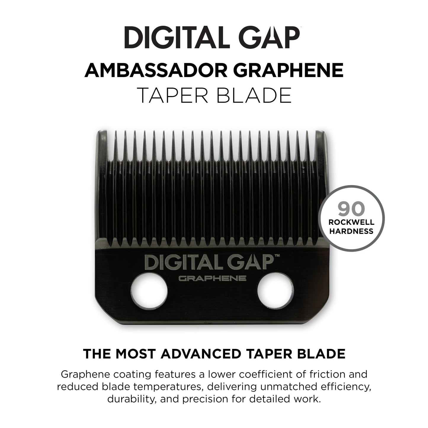 COCCO Digital Gap Ambassador Graphene Taper Clipper Blade, ADGCT-G Replacement Blade Designed for Hyper Veloce Pro, Veloce Pro and Pro BLDC Clippers