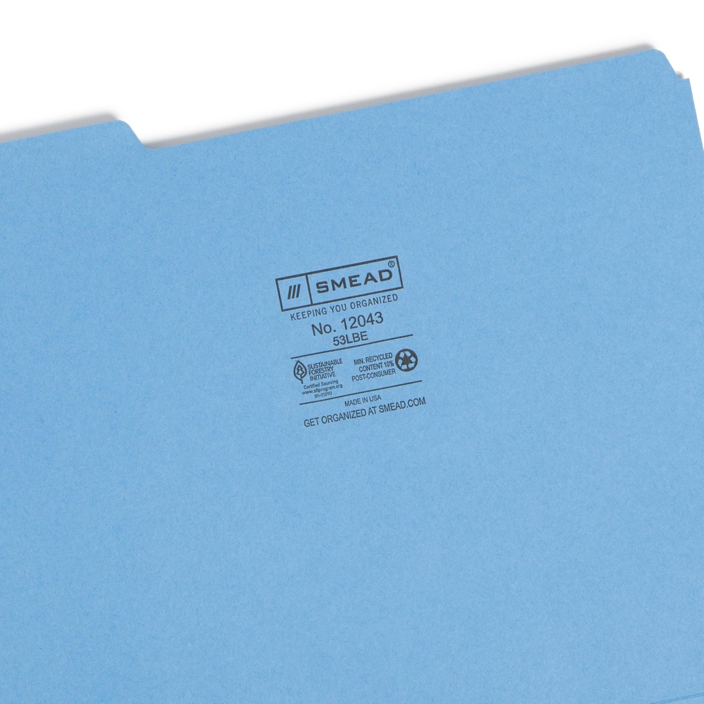 Smead Standard File Folders, 100 Count, Blue, 1/3-Cut Tabs, Letter Size (12043)