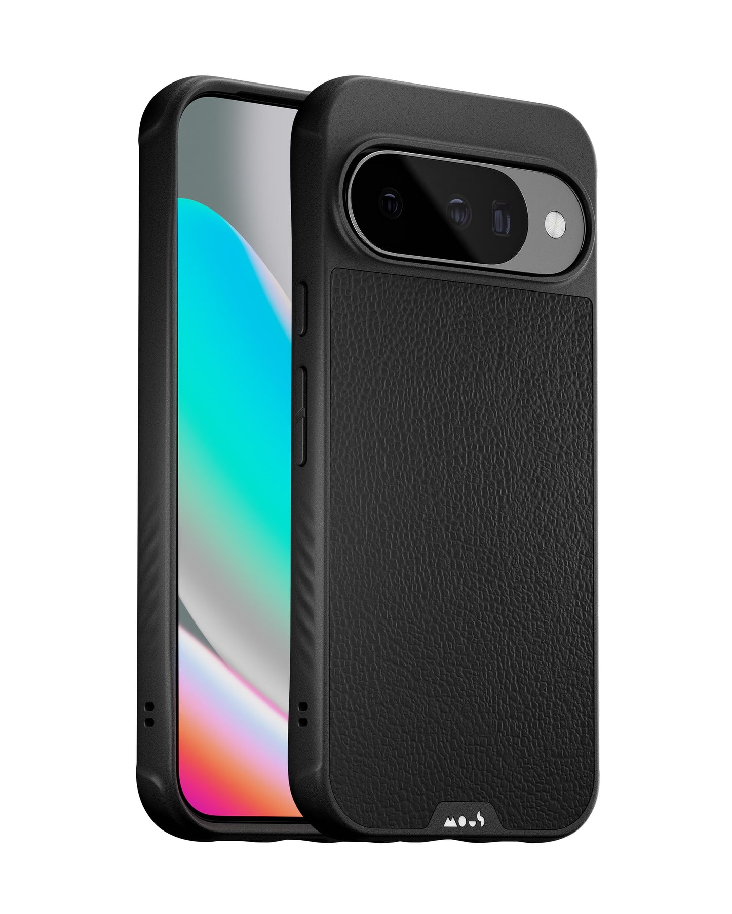 Mous for Google Pixel 10/10 Pro (2025) Case, Compatible with Qi2 MagSafe and Pixelsnap - Limitless - Protective Pixel 10/10 Pro Black Leather Case - Shockproof Phone Cover, Black