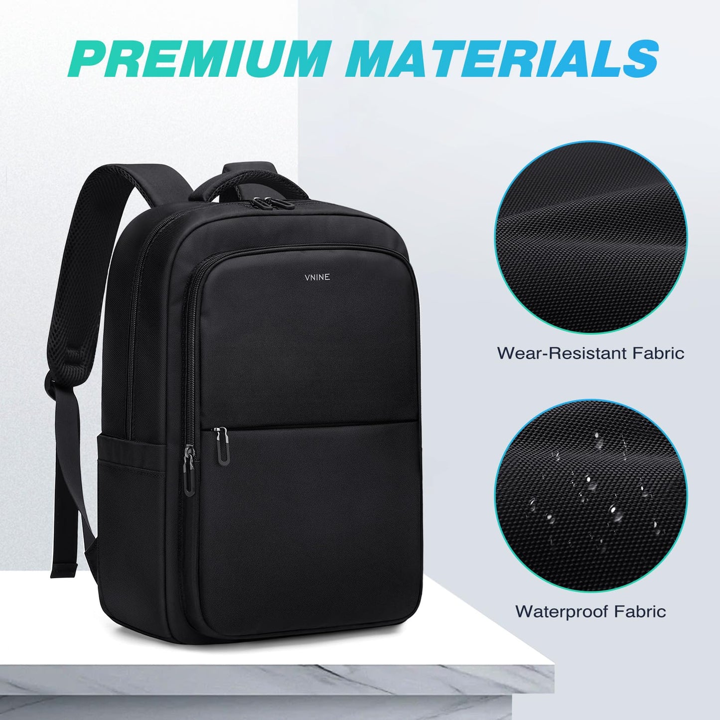 VNINE Laptop Backpack for Men 15.6 Inch Laptop bag Lightweight Computer Bag Water Resistant Daily Backpack for Commuting Business Casual