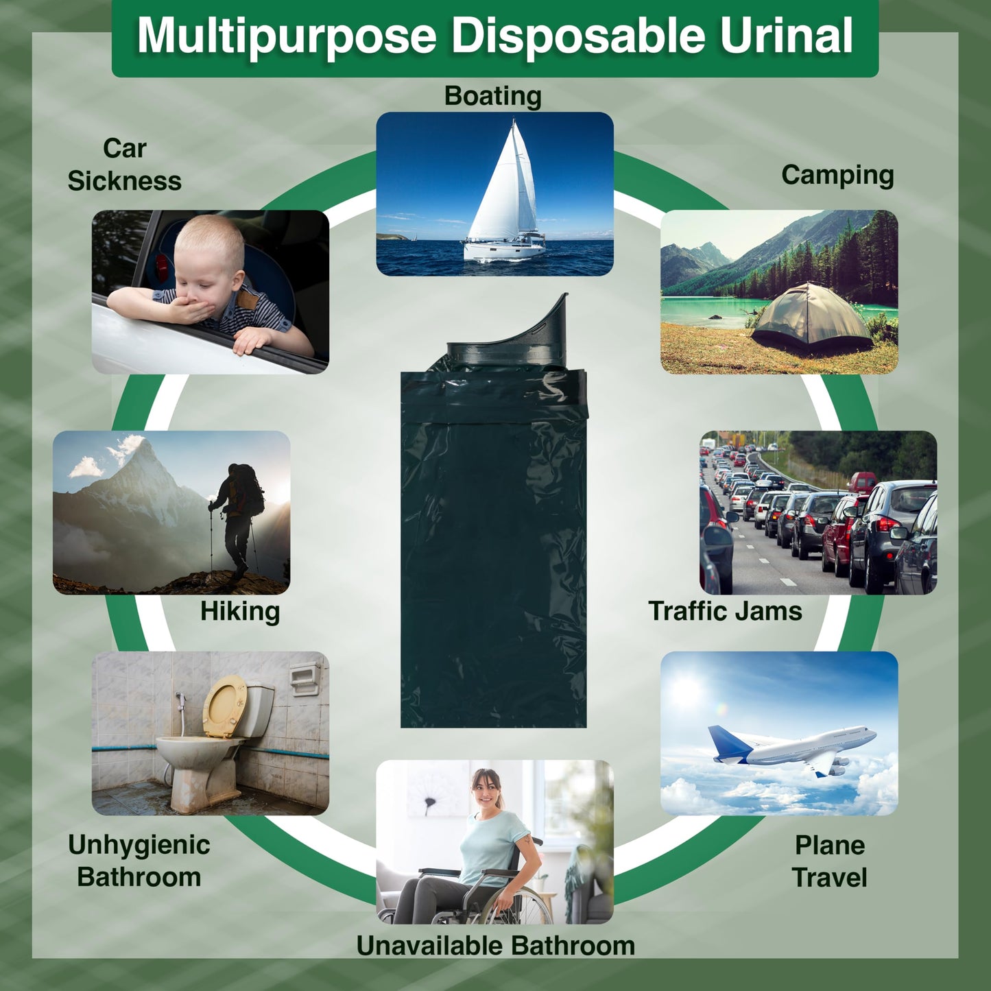 18- Pack TravelJohn Resealable Disposable Urinal for Adventurers (TJ1C)