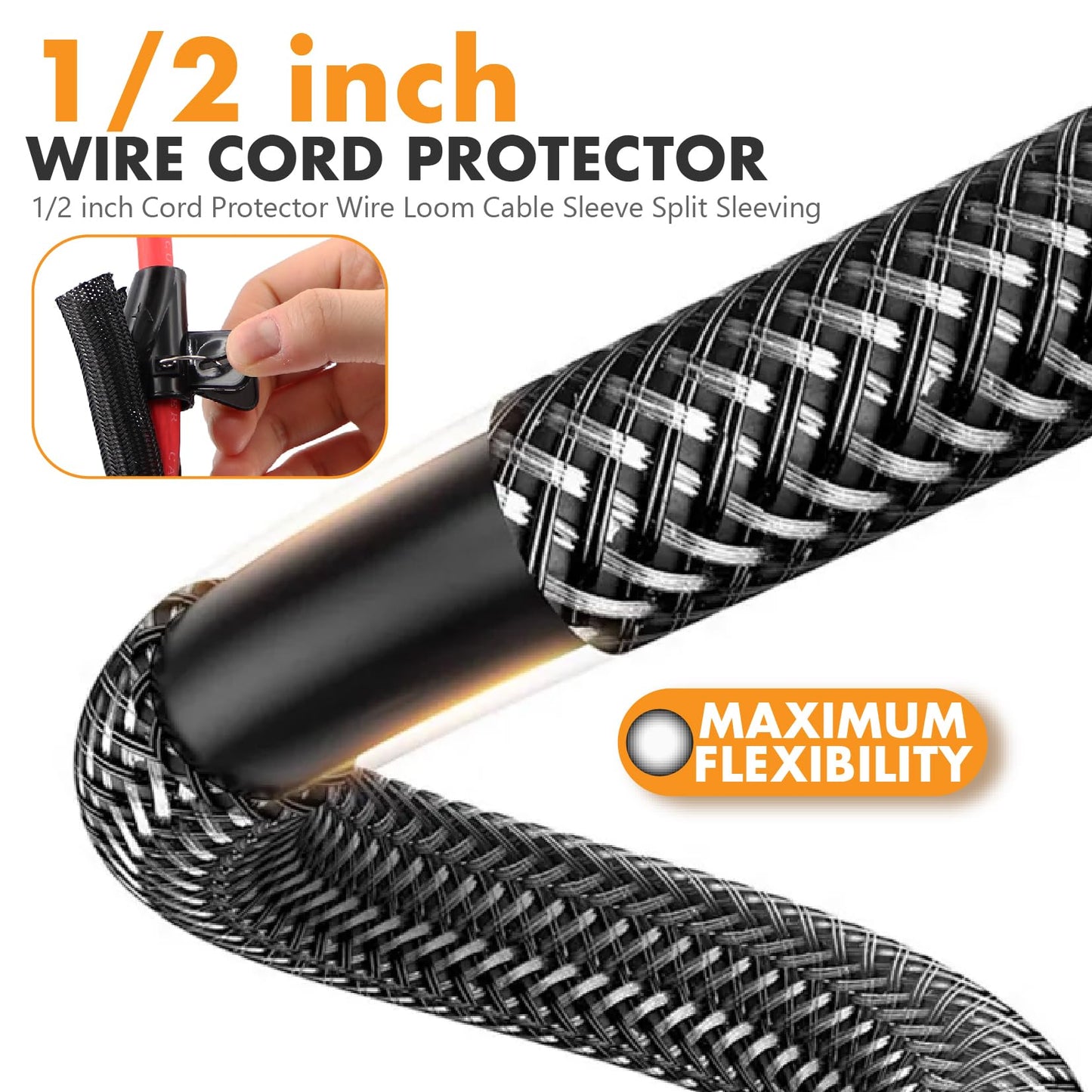 0 Gauge Wire，Car Amplifier Power Ground Wire Kit，Battery Cable，Automotive Wire, Welding Cable, Primary Wiring, Amp Install Wiring Kit with Lugs Terminal ANL Fuse Heat Shrink Tube and Loom Cable Sleeve