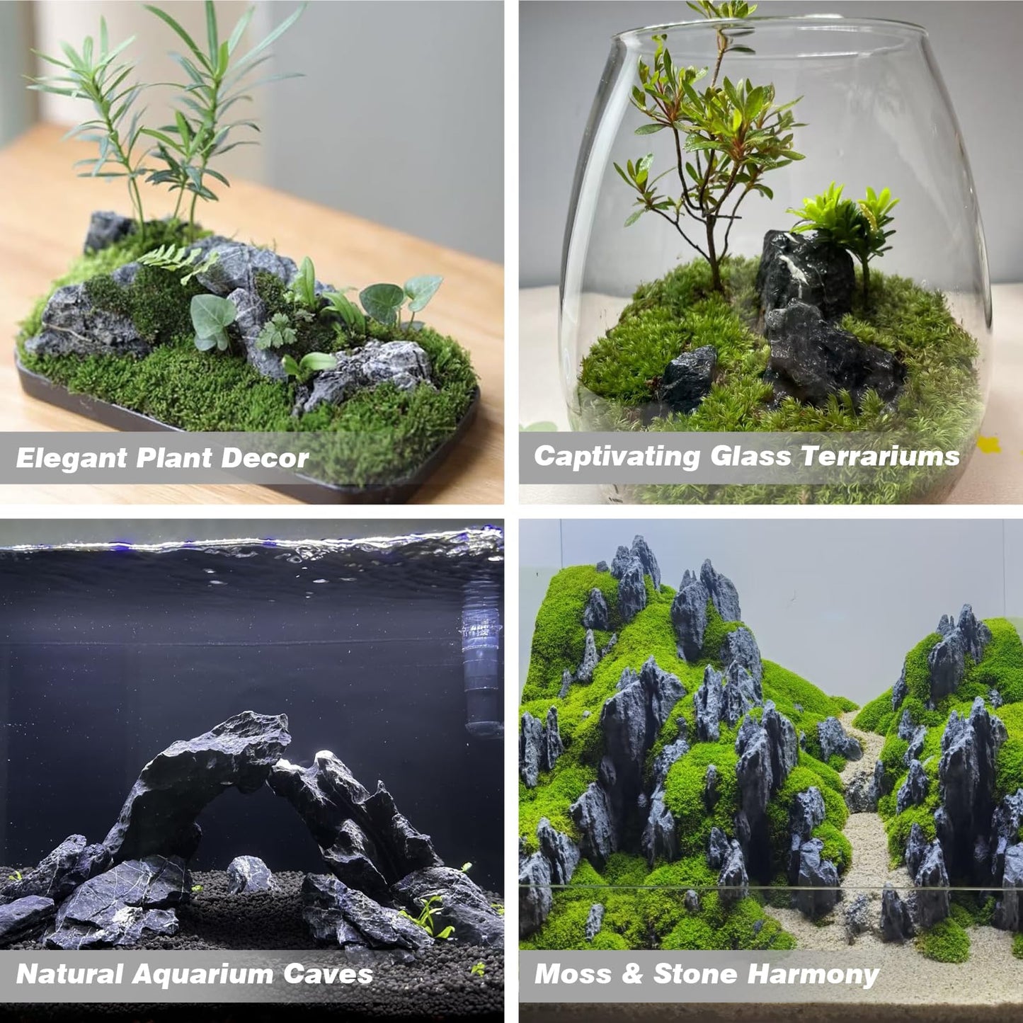 Unocho Seiryu Rock Aquarium Stones 11lb Natural Dragon Stone for Aquascaping Fish Tank Aquarium Landscaping Model Tank Decoration Miniature Fairy Garden(3-8 Inches)