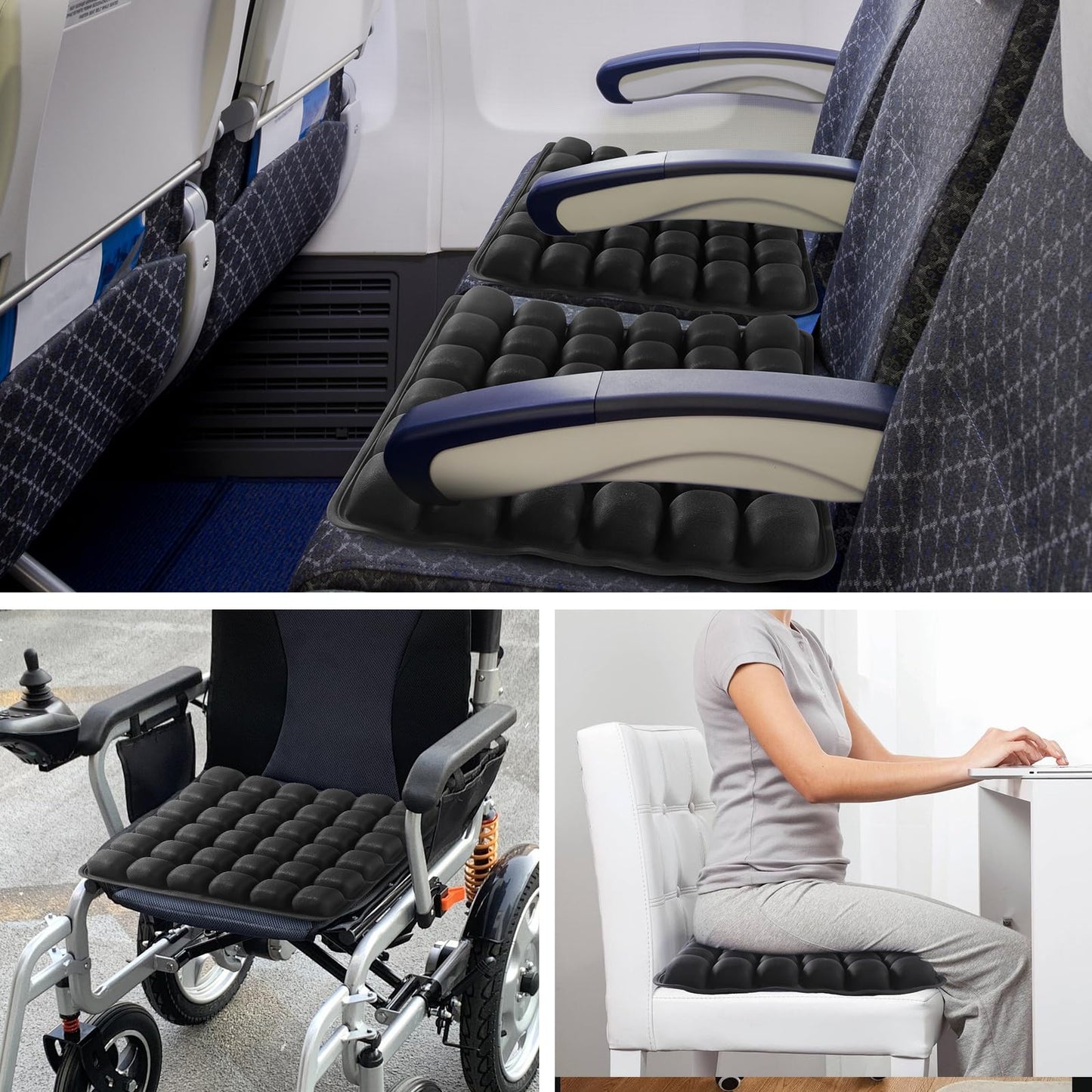 Travel Cushion,3D Seat Cushion, Airplane Seat Cushion for Long Flights, Portable Car Seat Cushions for Climbing Hiking Office Airplane, Camping, Home Living