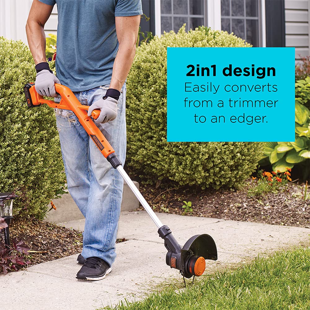 BLACK+DECKER 20V MAX* Cordless String Trimmer/Edger and Cordless Sweeper Combo Kit, 10-Inch (LCC221-CA)