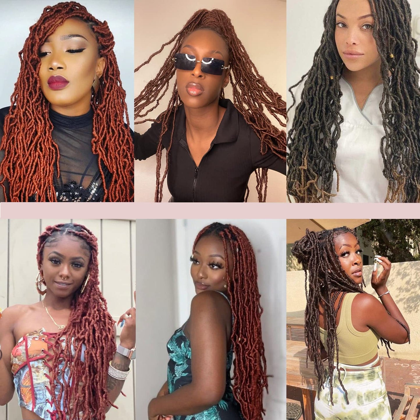 ZRQ 7 Bundles Crochet Synthetic Hair 24" 7 Bundles 7 Bundles Long Soft Crochet Goddess Hair Braids Crochet Braids Soft Pre-Curled Hair Locs Braided Afro Roots Synthetic Hair Extensions (24", Insect #)