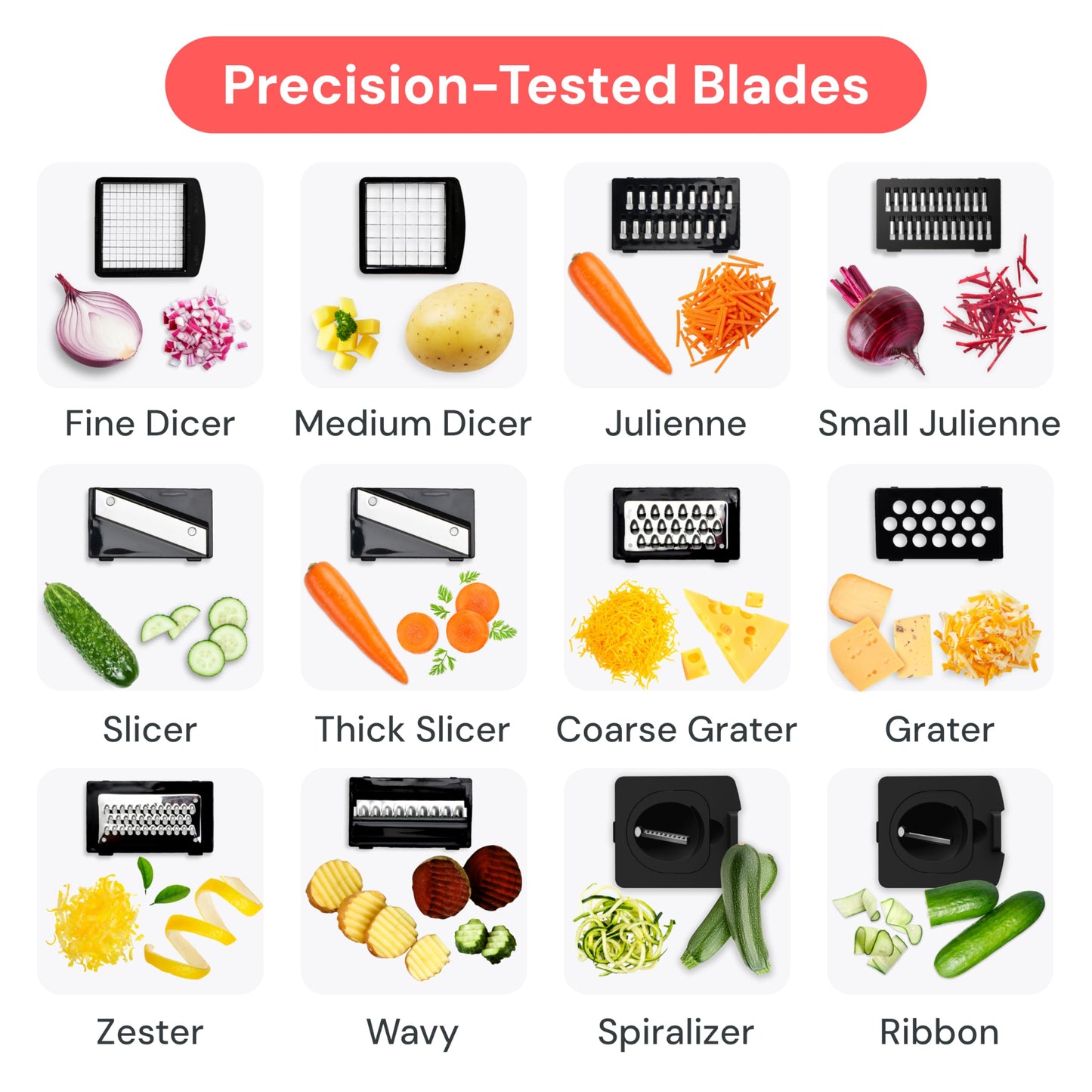 Fullstar Vegetable Chopper & Mandoline Slicer - Julienne Cutter Dicer Grater for Food Veggie Onion Cucumber Tomato Salad Potato Cheese - Kitchen Essentials & Gadgets (PRO 12-in-1, White)