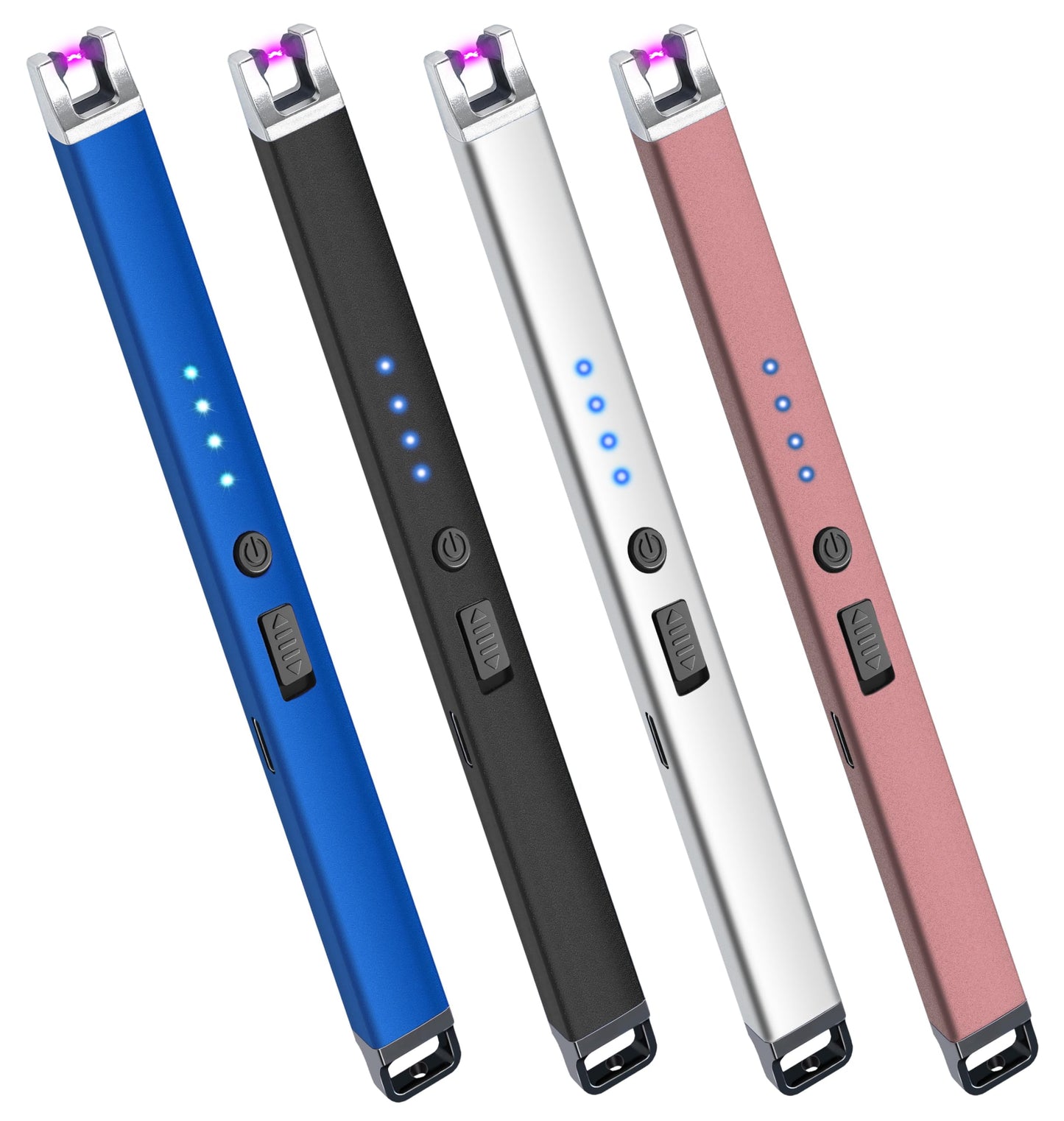4 Pack Electric Candle Lighter Arc Plasma Windproof Flameless USB Lighter Rechargeable Lighter with Safety Lock for Candle BBQ Camping