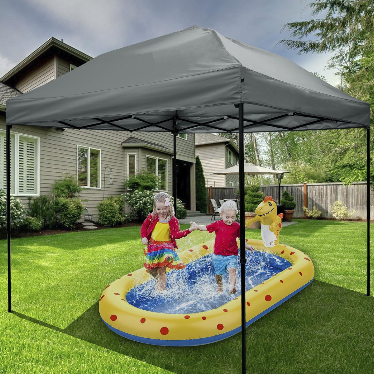 NINAT Canopy Replacement Top Tent Top Cover for 10x10ft Pop Up Paty/Tent (Vertical Leg) Instant Canopy Cover Grey 1pcs Only
