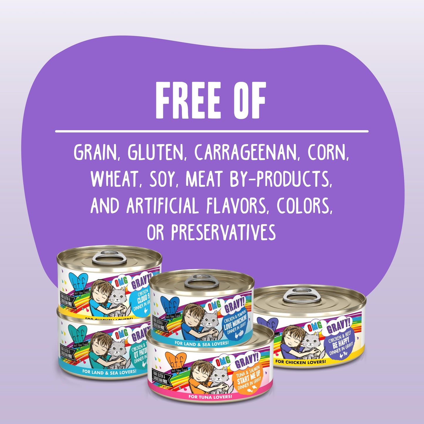 B.F.F. OMG - Best Feline Friend Oh My Gravy!, QT Patootie! with Chicken & Turkey in Gravy Cat Food by Weruva, 2.8oz Can (Pack of 12)