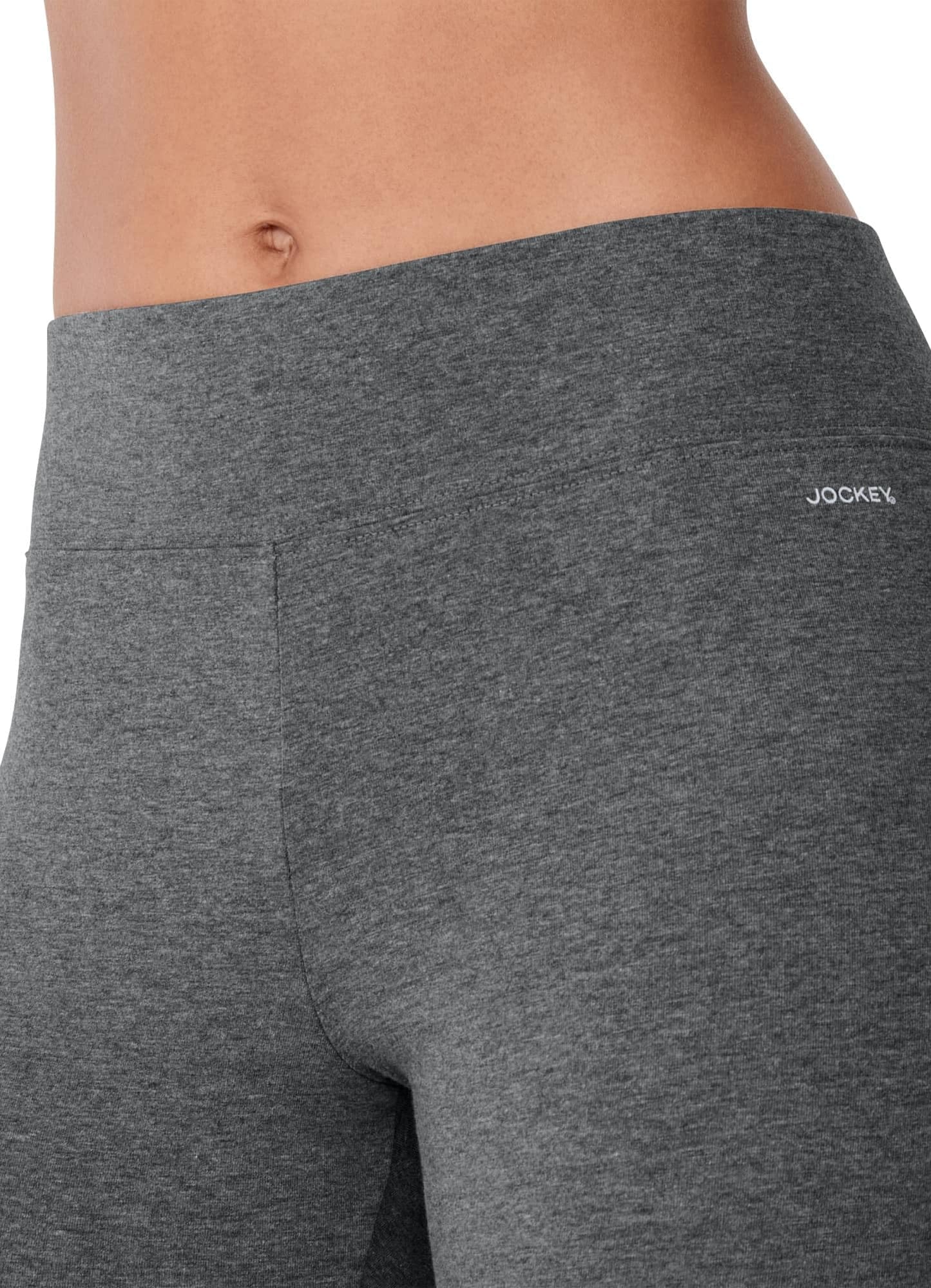 Jockey Women's Activewear Cotton Stretch Judo Legging, Charcoal Grey Heather, L