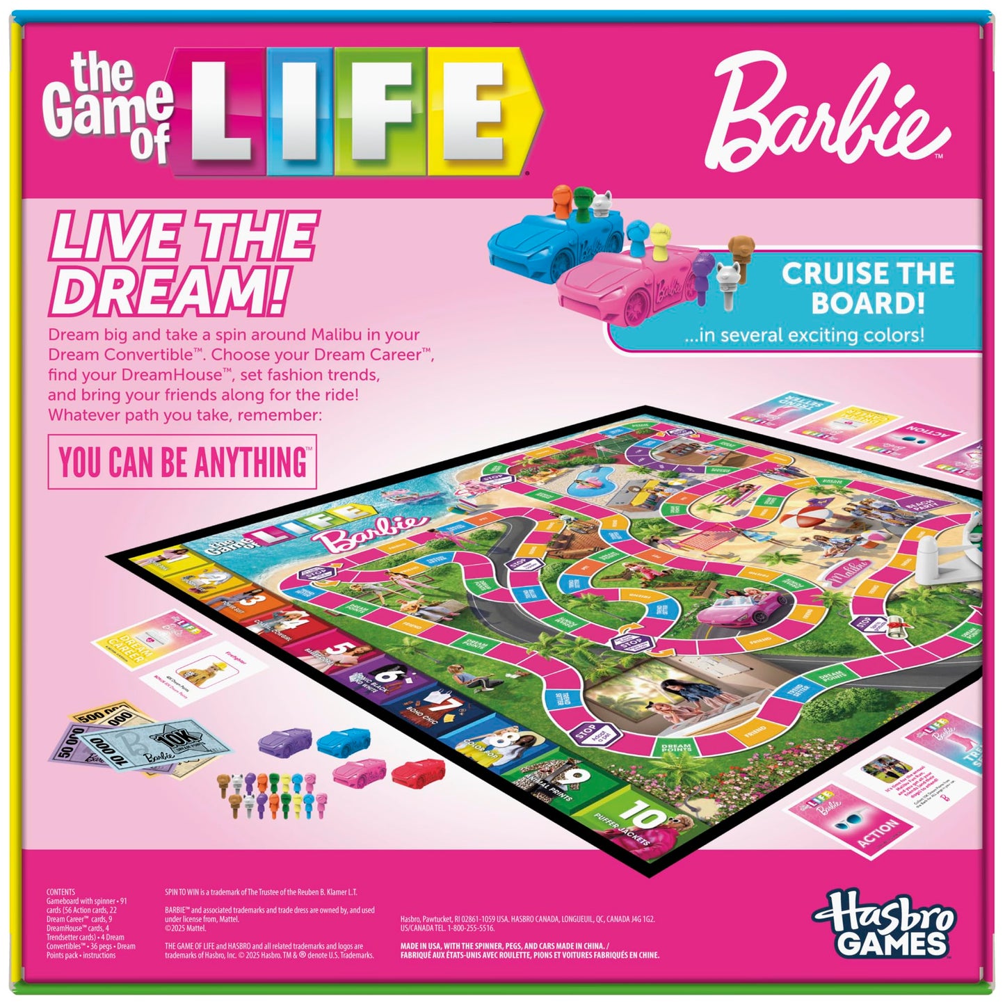The Game of Life: Barbie Edition Board Game | Ages 8+ | 2 to 4 Players | Fun Family Games for Kids and Adults | Kids Gifts (Amazon Exclusive)