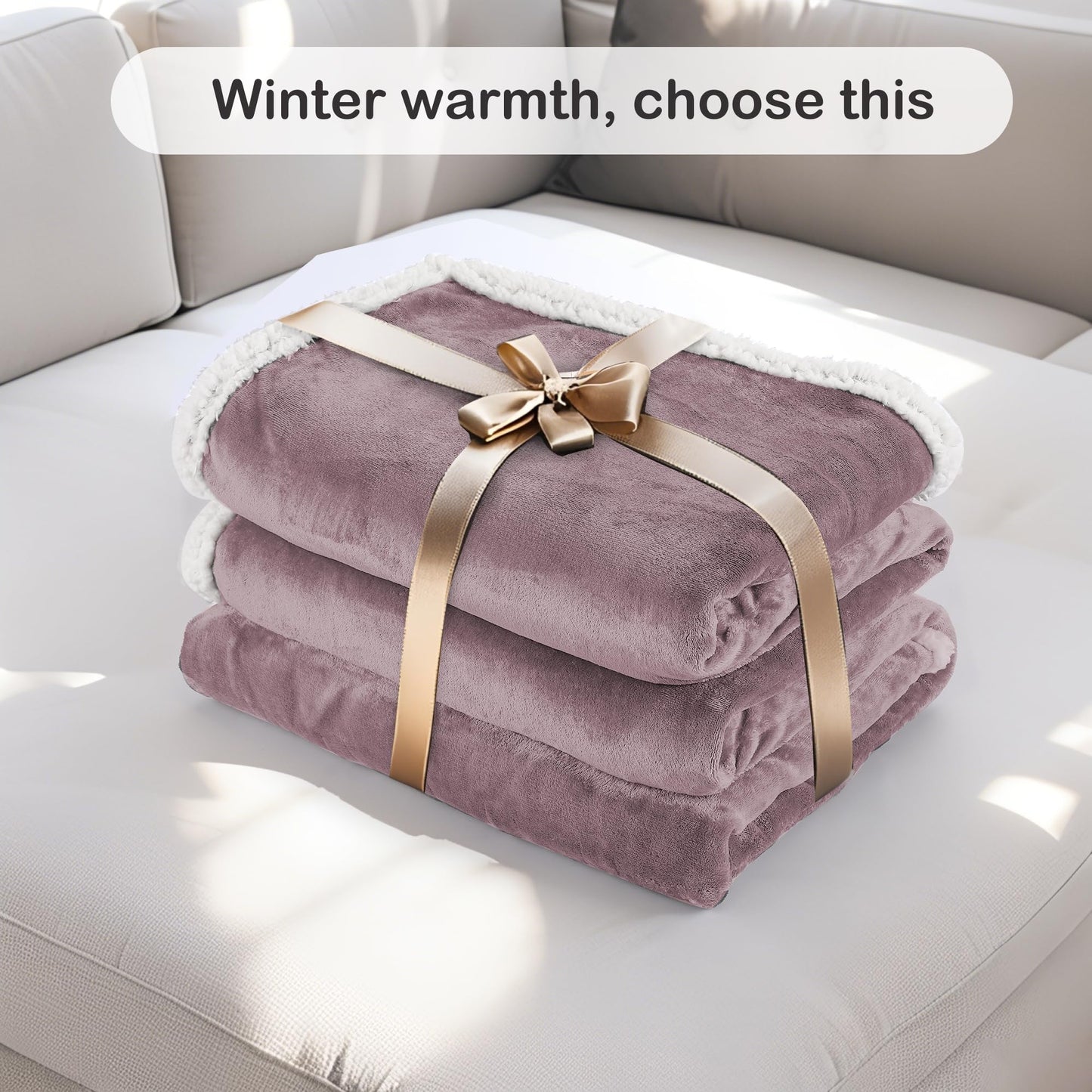 Eydna Electric Throw Heated Blanket 50'' x 60''- Soft Plush Flannel Heating Blanket with 4 Heating Level & 3 Hour Auto Off, Machine Washable, Purple
