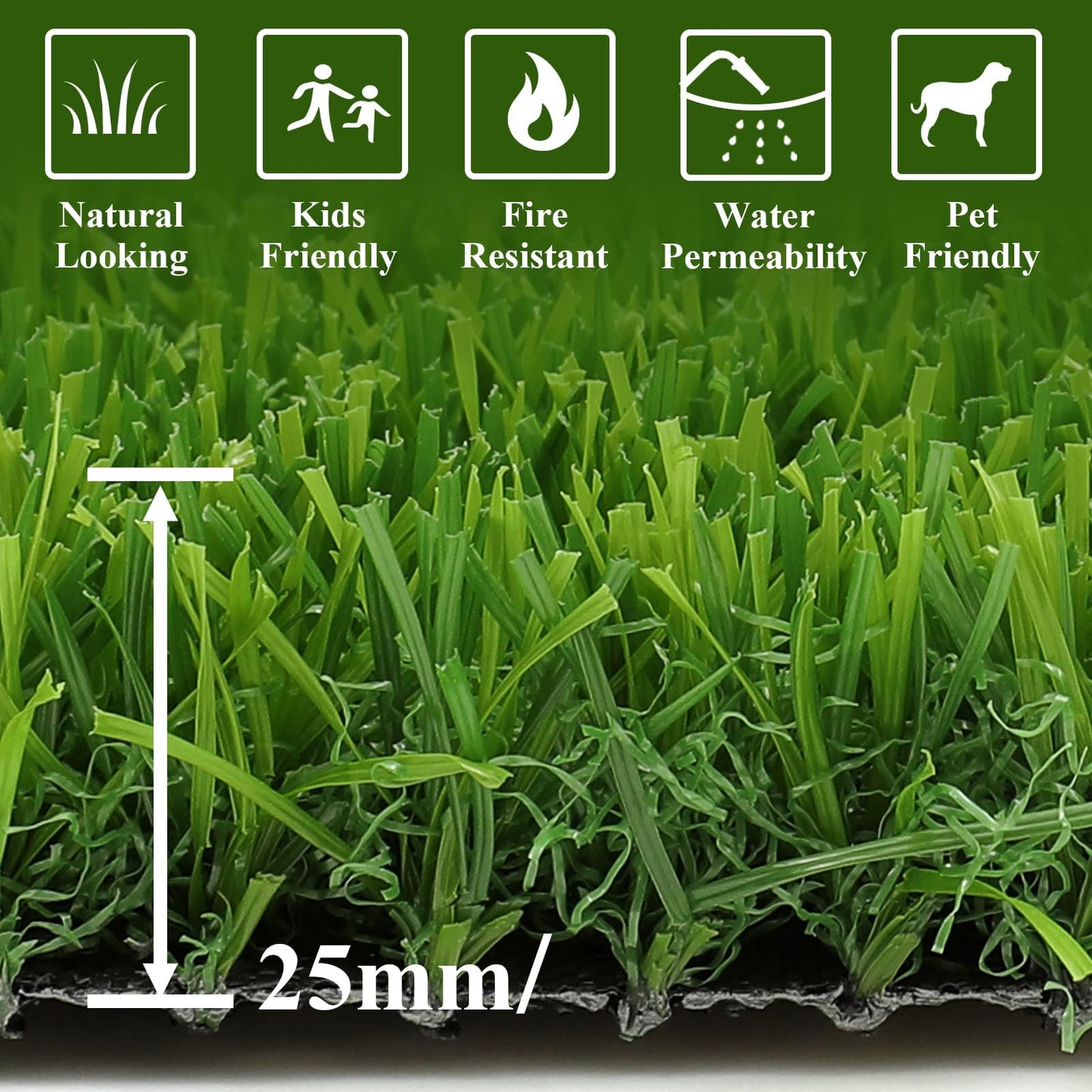 HEBE Artificial Grass Turf Rug Grass Mat 4 x 6 Ft Dog Pee Pads Potty Training Rug with Drainage Holes Fake Grass Patch Turf Carpet Door Mat for Dog Pets Patio Lawn Landscape Balcony