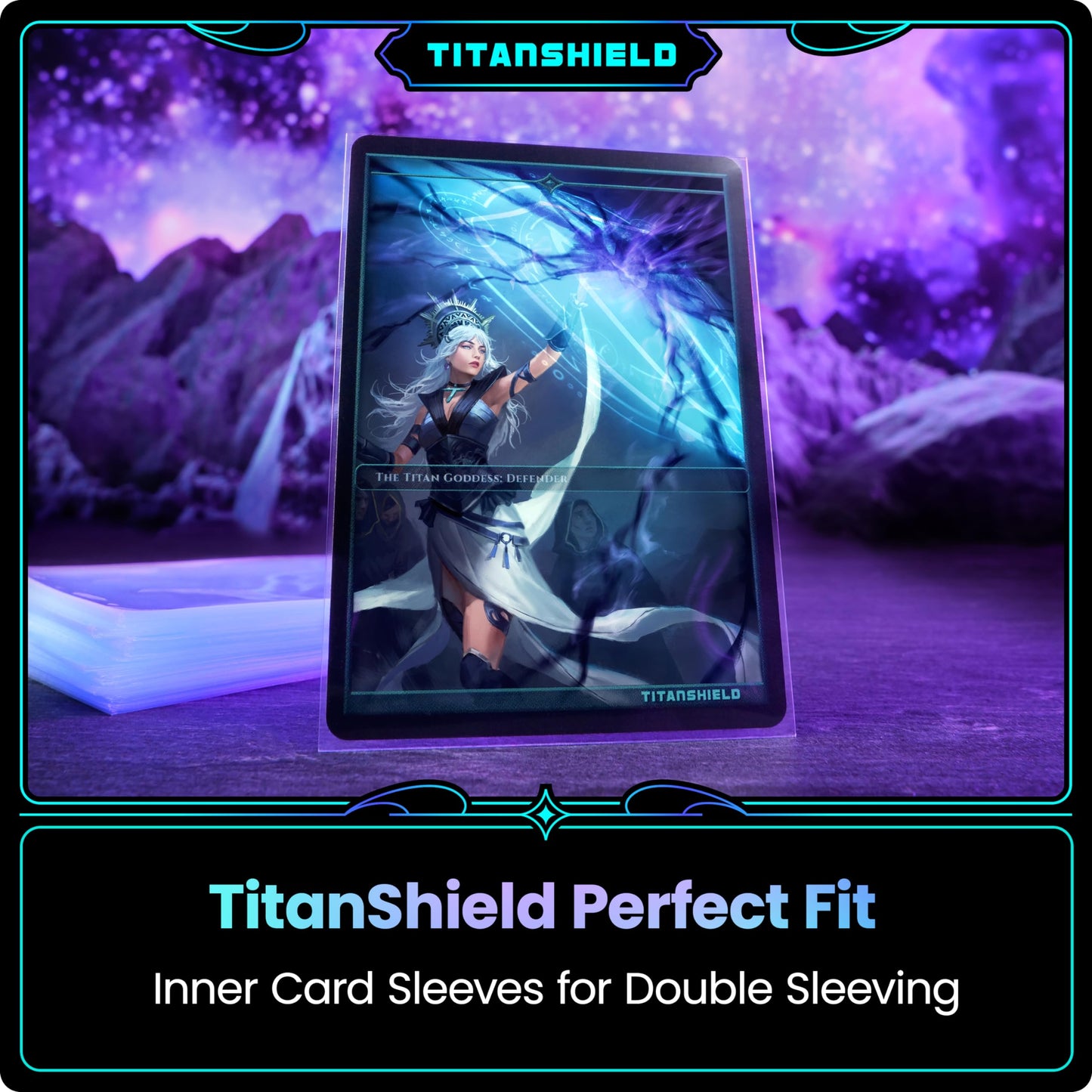 TitanShield | Inner Sleeves | Perfect Fit Card Sleeves | Compatible with Pokémon Cards MTG Magic The Gathering Lorcana | for Double Sleeving (Daylight (Transparent), 1000 ct)