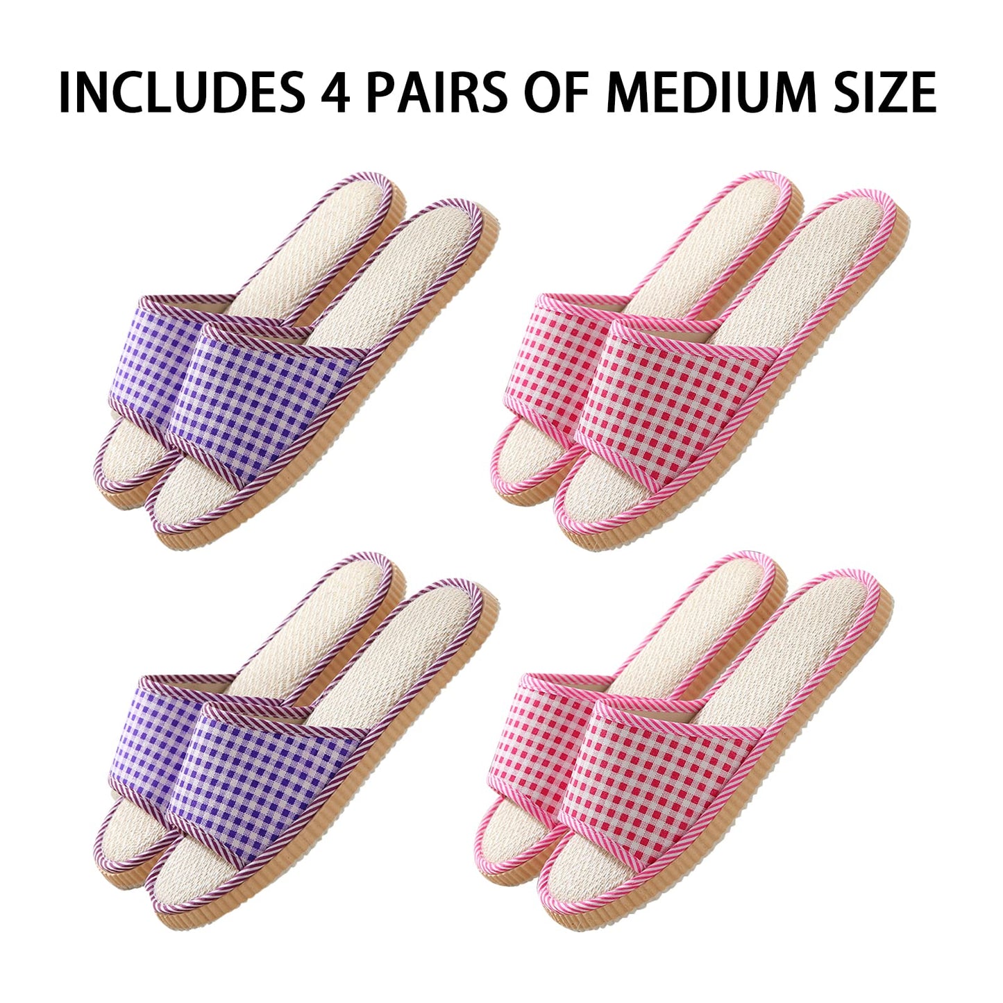 10 Pairs Washable House Slippers for Guests,Disposable Slippers for Guests,Breathable Open Toe Indoor Slipper,Spa Slipper for Guests,Home,Bedroom,Hotel,Travel,Unisex Universal Size(6 Large Size+4,