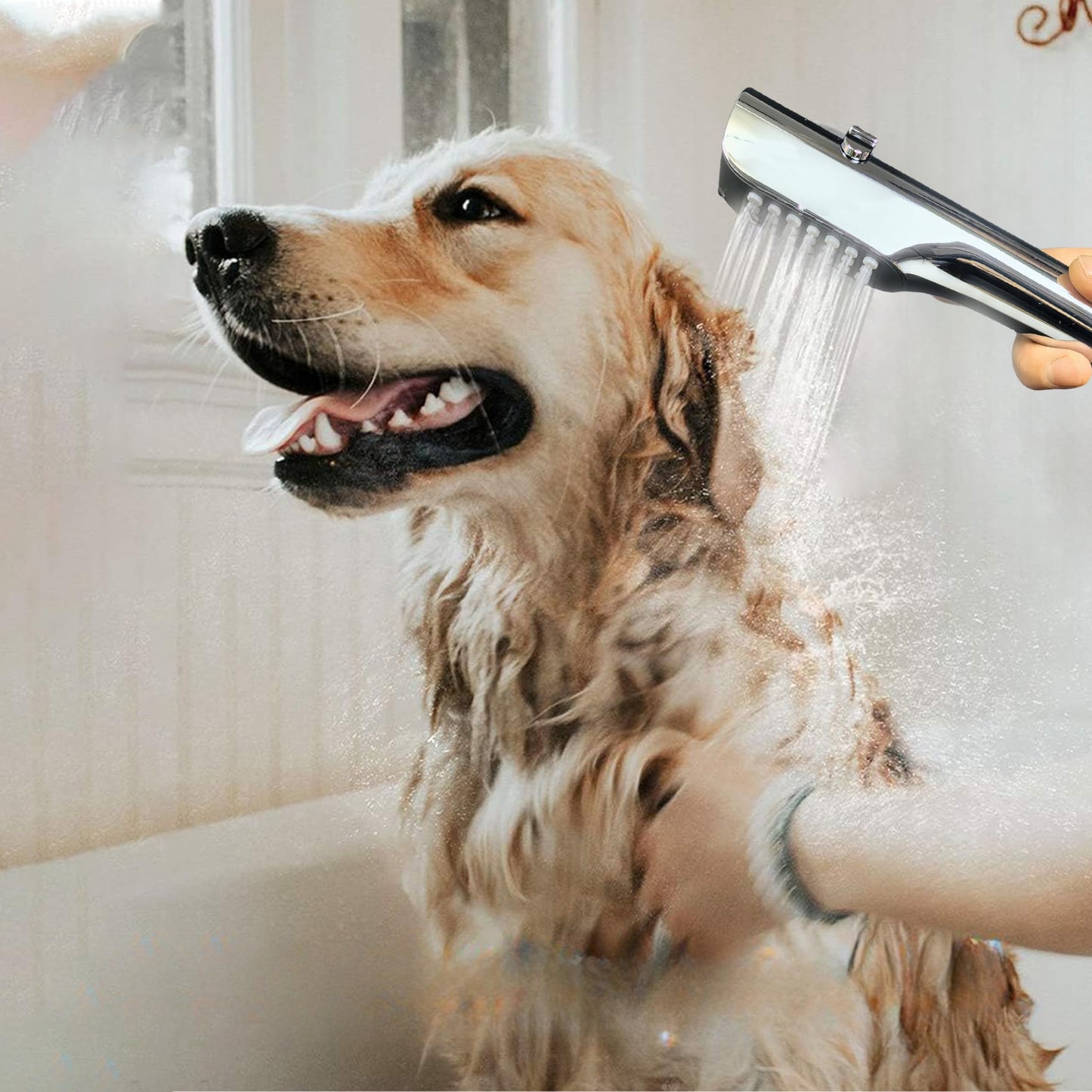Tub faucet spayer attachment ,Bathtub Shower Head Sink-Faucet with 5 Adapters, 79" Hose for Pet Dog Rinse , Baby Bath & Hair washing , ON/OFF Extension for Tub Faucet, Utility Sink, Garden,Bathroom