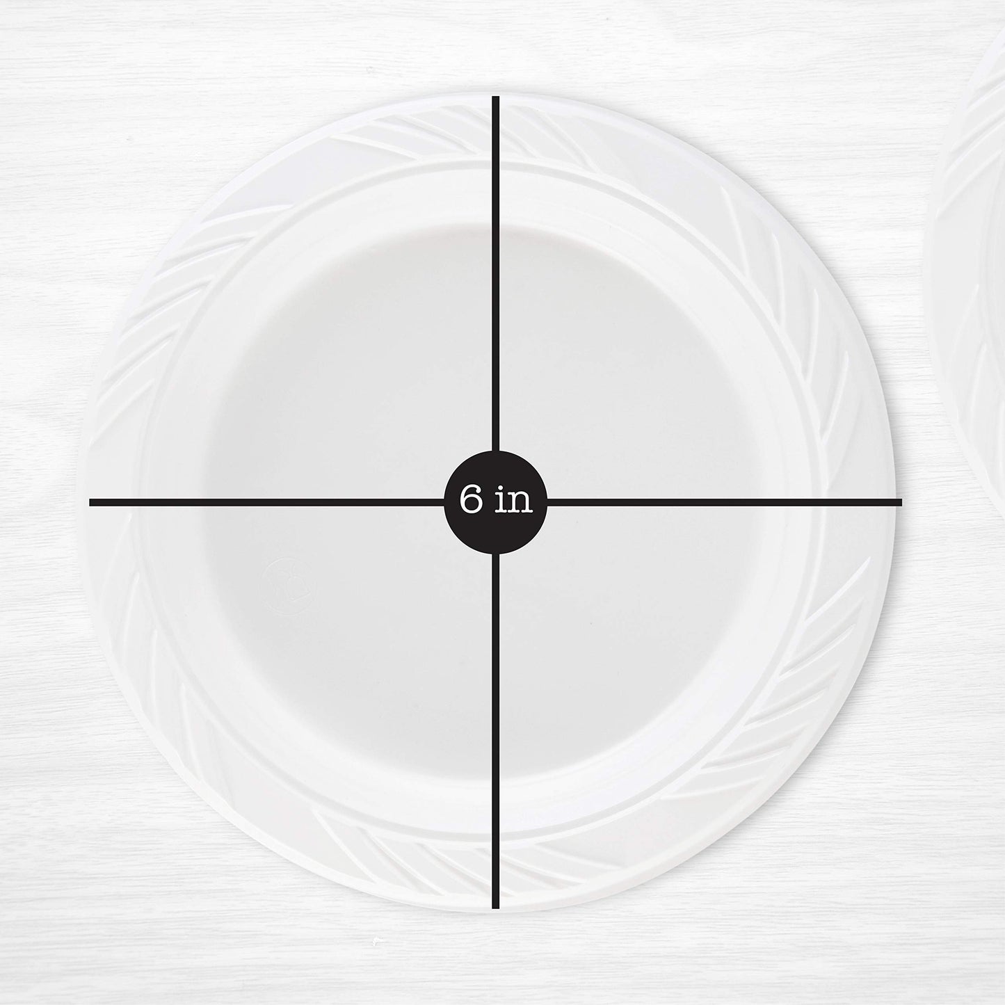 400 Count Disposable 6 Inch White Plastic Dessert Plates