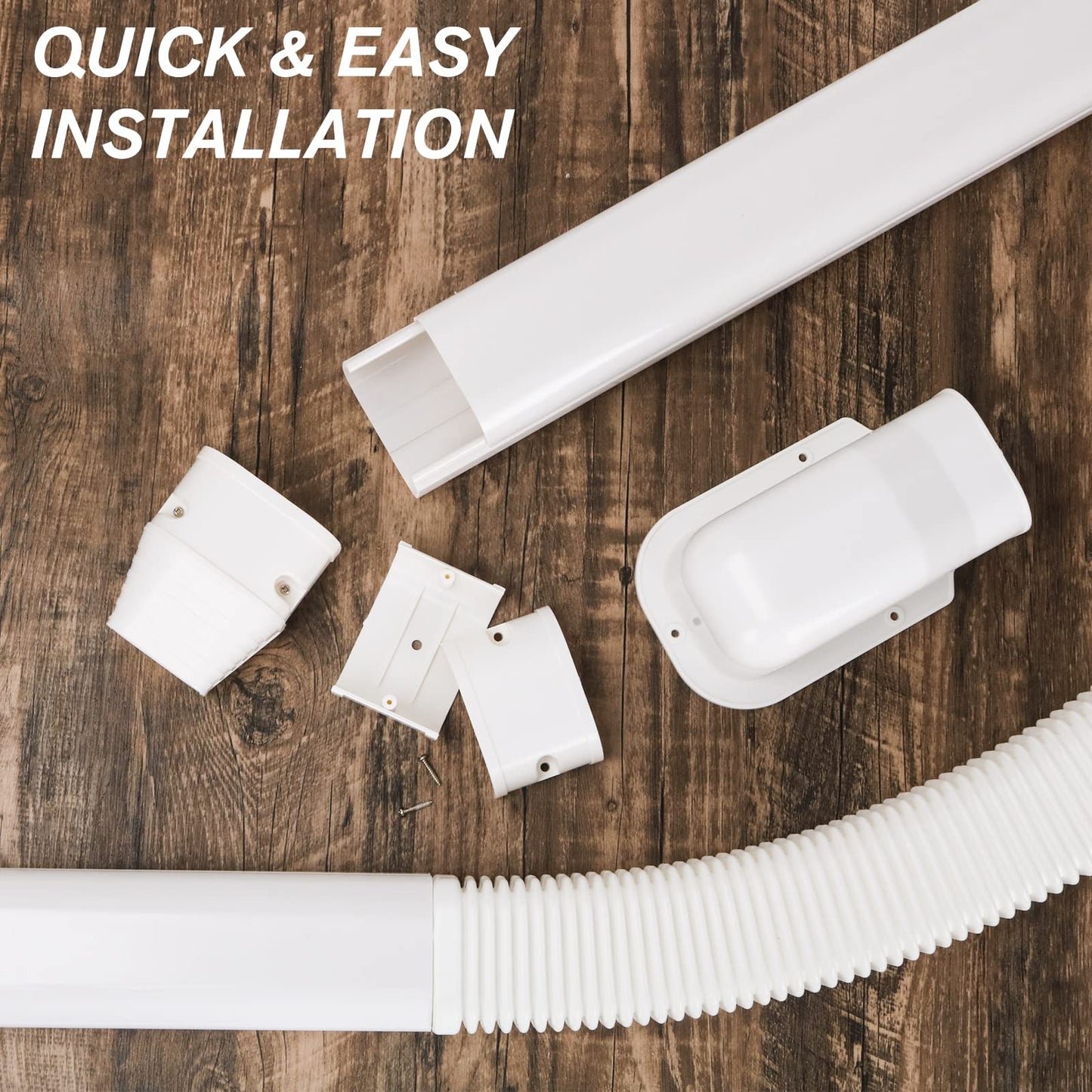 BEWAVE AC Line Cover Kit, Decorative PVC Tubing Cover Kit for Mini Split Air Conditioners and Heat Pumps, 3" 10 Ft