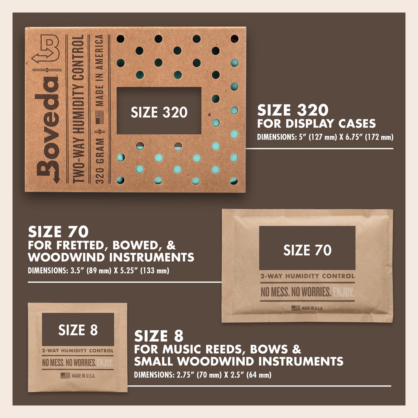 Boveda Music Starter Kit - (3) 49% RH Standard Boveda - Ideal Two Way Moisture Control for Most Climates - For Guitars and Other Large Wooden Instruments