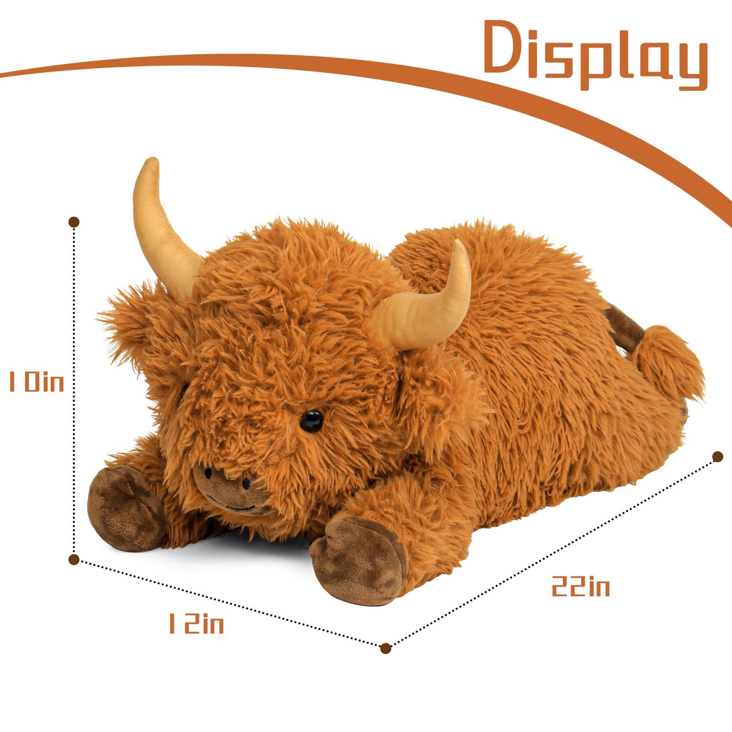 5lbs Highland Cow Weighted Stuffed Animals, 24in Giant Highland Cow Gift Plush Toy,Adorable Stuffed Animal for Kids and Adults Highland Cattle Plushie Pillow Decor