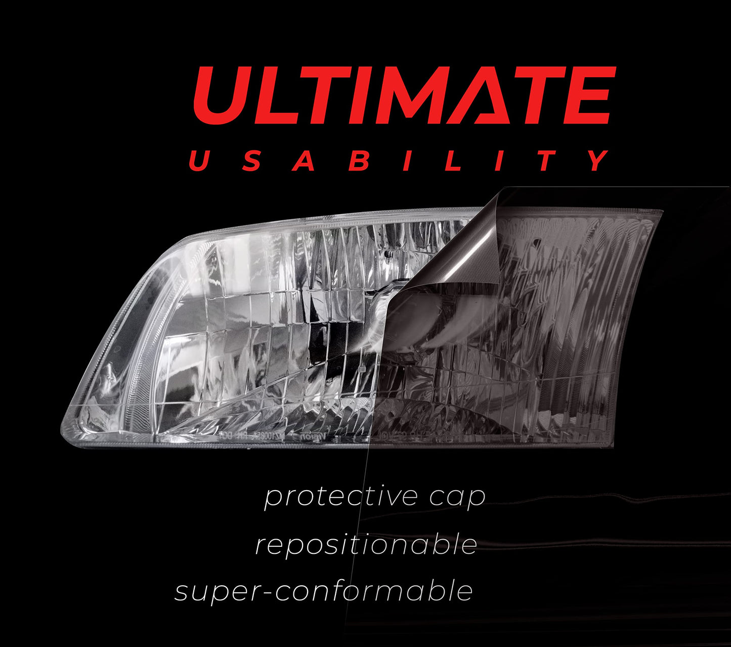 VViViD+ Ultimate Headlight Taillight Tint Vinyl Wrap (Light Smoke, 16" x 10ft)