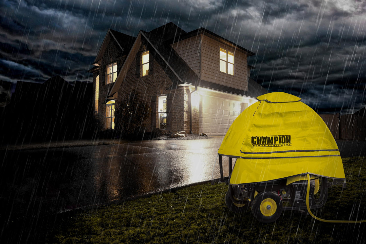 Champion Power Equipment Storm Shield Severe Weather Portable Generator Cover by GenTent for 3000 to 10,000-Watt Generators, Yellow