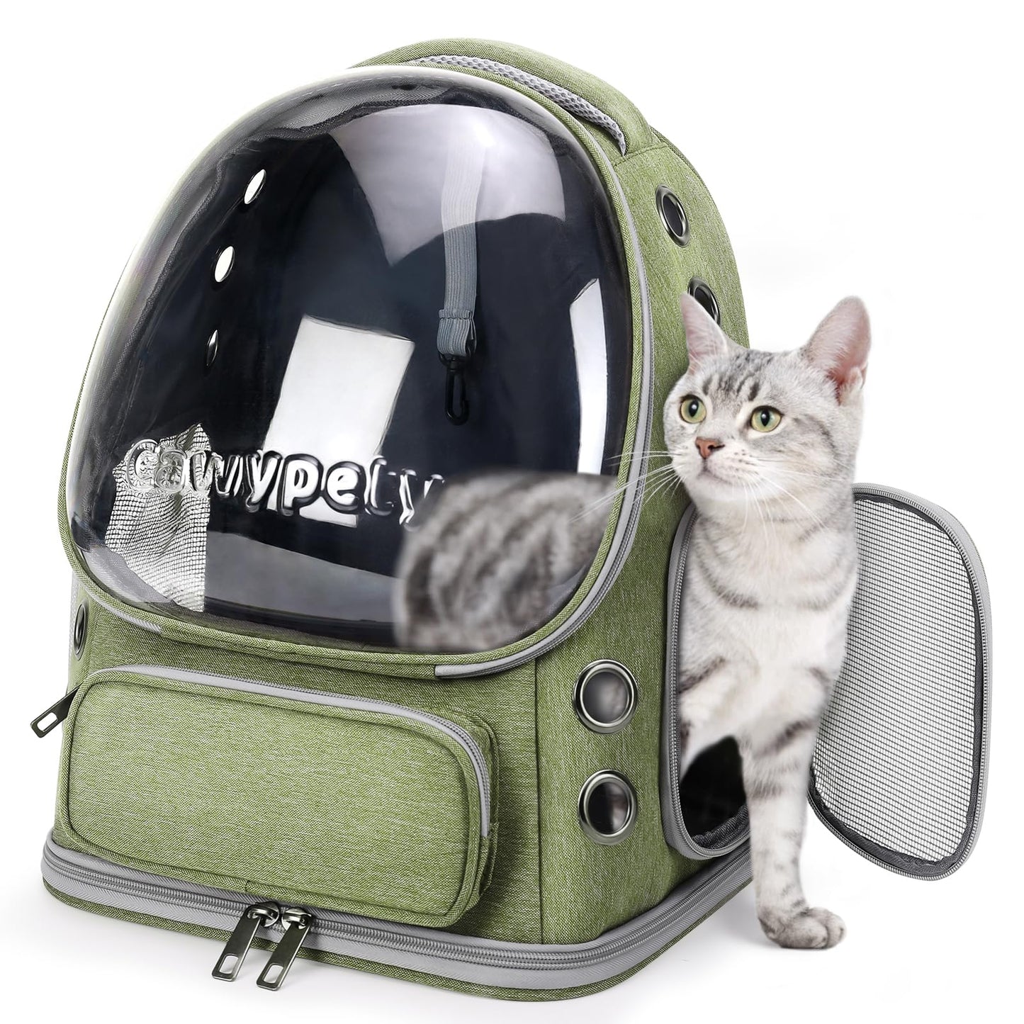 Cawypety Cat Carrier, Cat Backpack Carrier, Large Pet Carrier for Under 15 lbs, Dog and Small Pet, Breathable Cat Bag Carrier Used in Car, Hiking, Cycling Travel