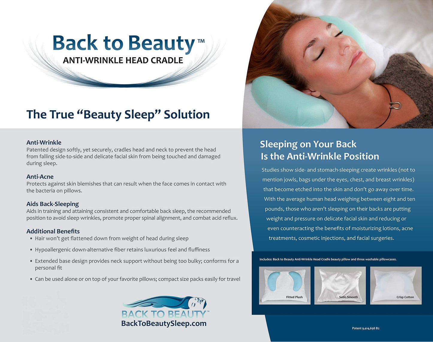 Back to Beauty Anti-Wrinkle Head Cradle (Beauty Pillow)