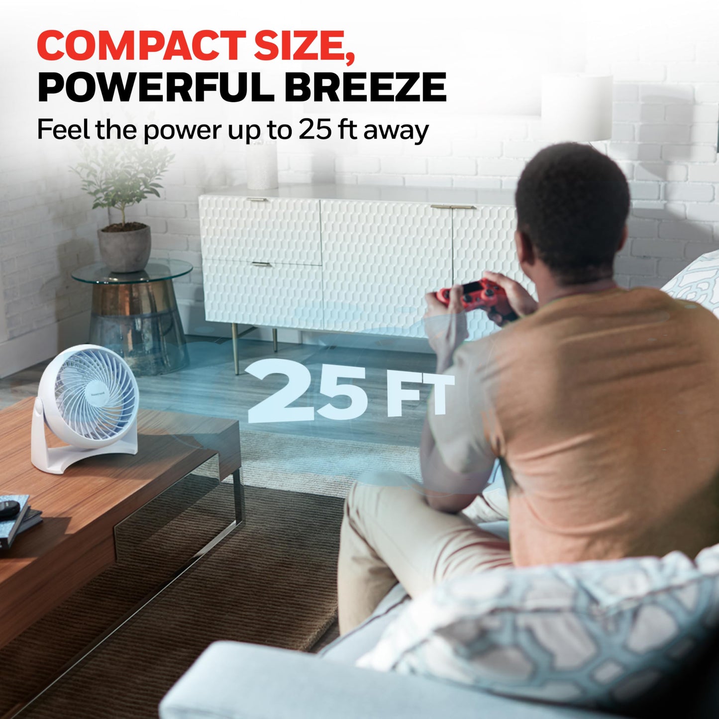 Honeywell HT-904 Tabletop Air-Circulator Fan, White