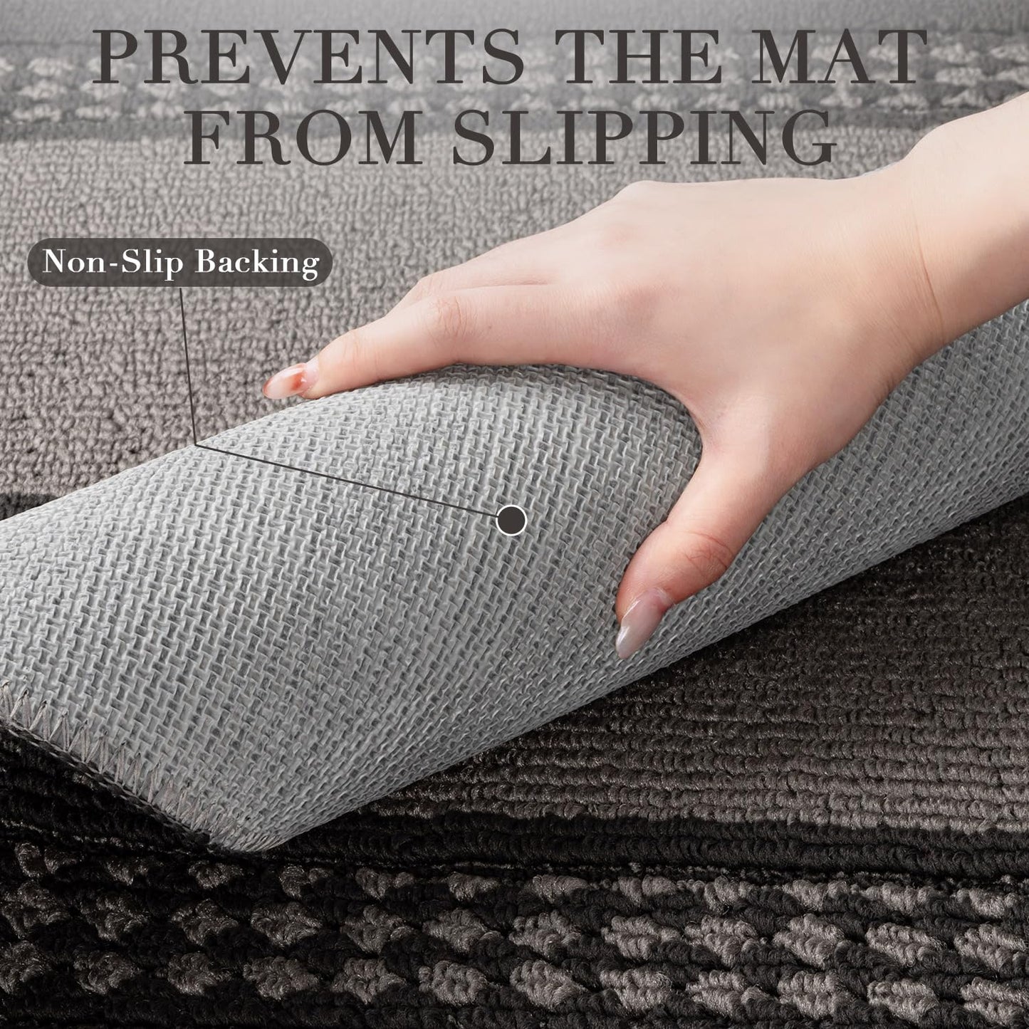 hicorfe Indoor Door Mat,32"x48"Non Slip Absorbent Front Doormat,Mud Trapper Washable Inside Entryway Rug,Low-Profile Floor Mats Rubber Backing Welcome Entrance Rug,Dark Grey