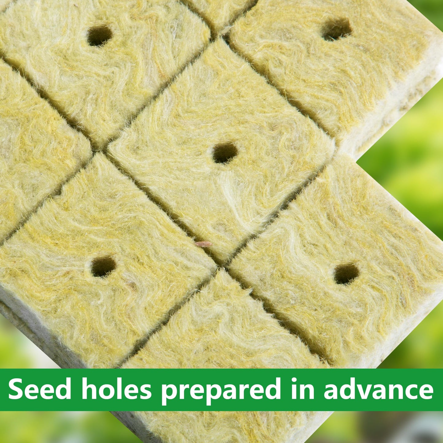 126Pcs Rockwool Grow Cubes - 1.5 Inch Stonewool Starter Plugs for Rapid Plant Growth - Starter Cubes Plugs with Holes for Hydroponic, Seeds Germination and Soilless Growing